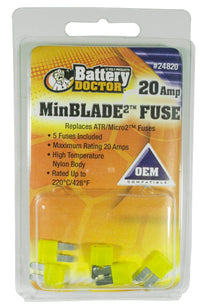 MinBlade2 WirthCo 24820 Fuse - 20 Amp (Yellow), 5-Pack