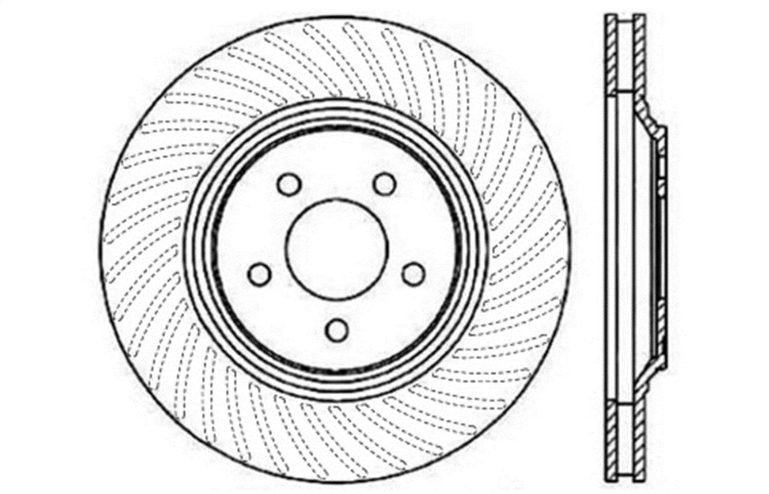 Sport StopTech 128.61045R Cross Drilled Brake Rotor (Front Right), 1 Pack