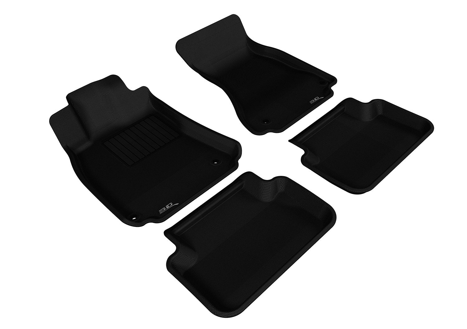 Custom Fit 3D MAXpider Kagu Floor Mat (Black) Compatible with Audi A4 / S4 (B8) 2009-2016 - Full Set