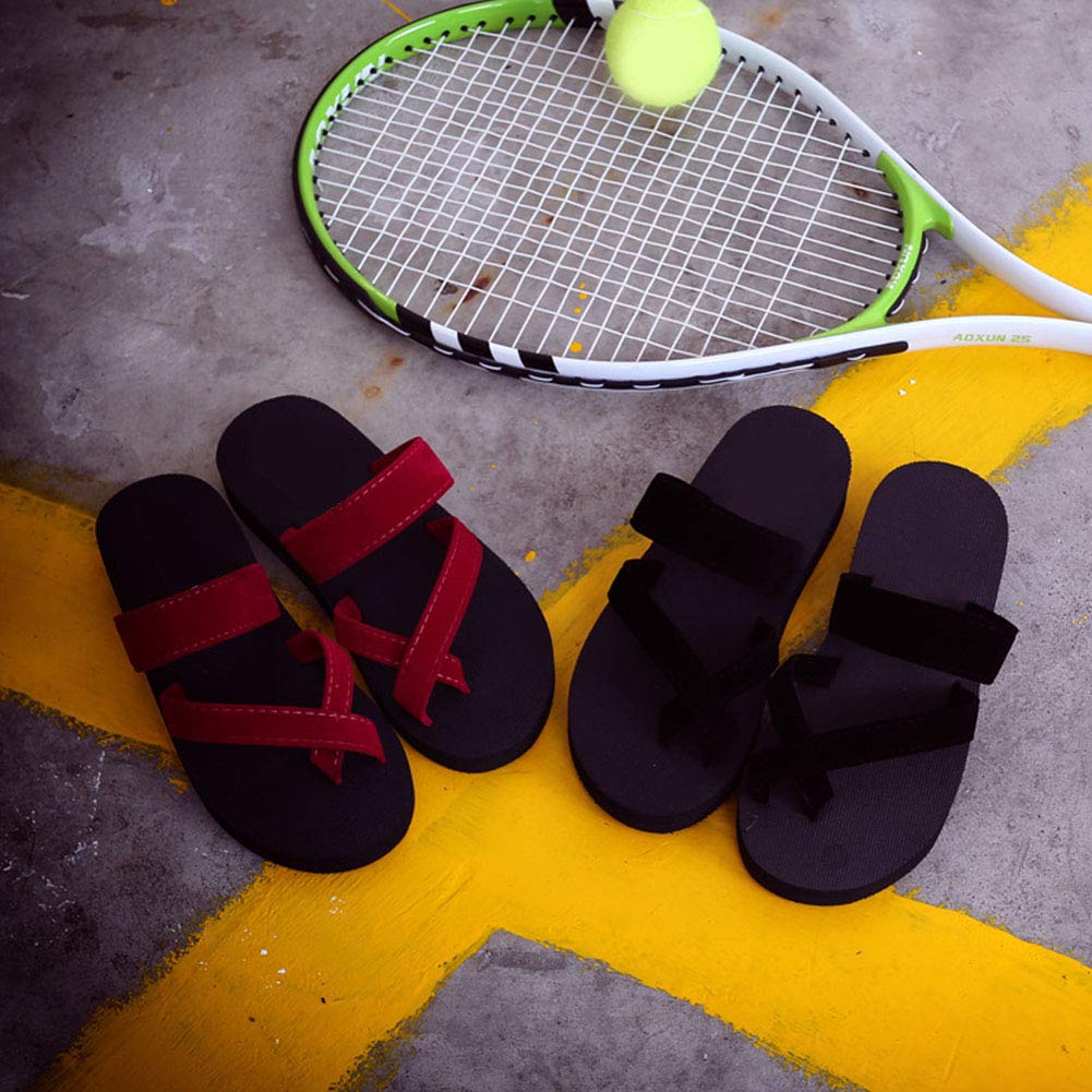 Women New Solid Shoes Sandal Flip Flops Wedge Sandals Platform Beach Slippers asual Shoes Zapatillas hinelo(38Red)