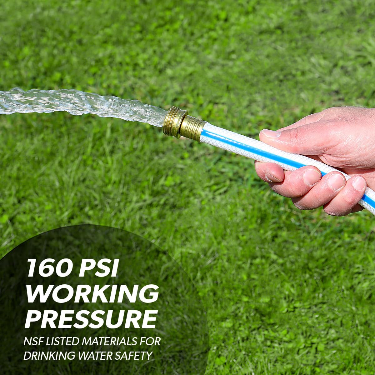 Valterra High Pressure AquaFresh Drinking Water Hose, Water Hose Hookup for RV - 1/2" x 10', White