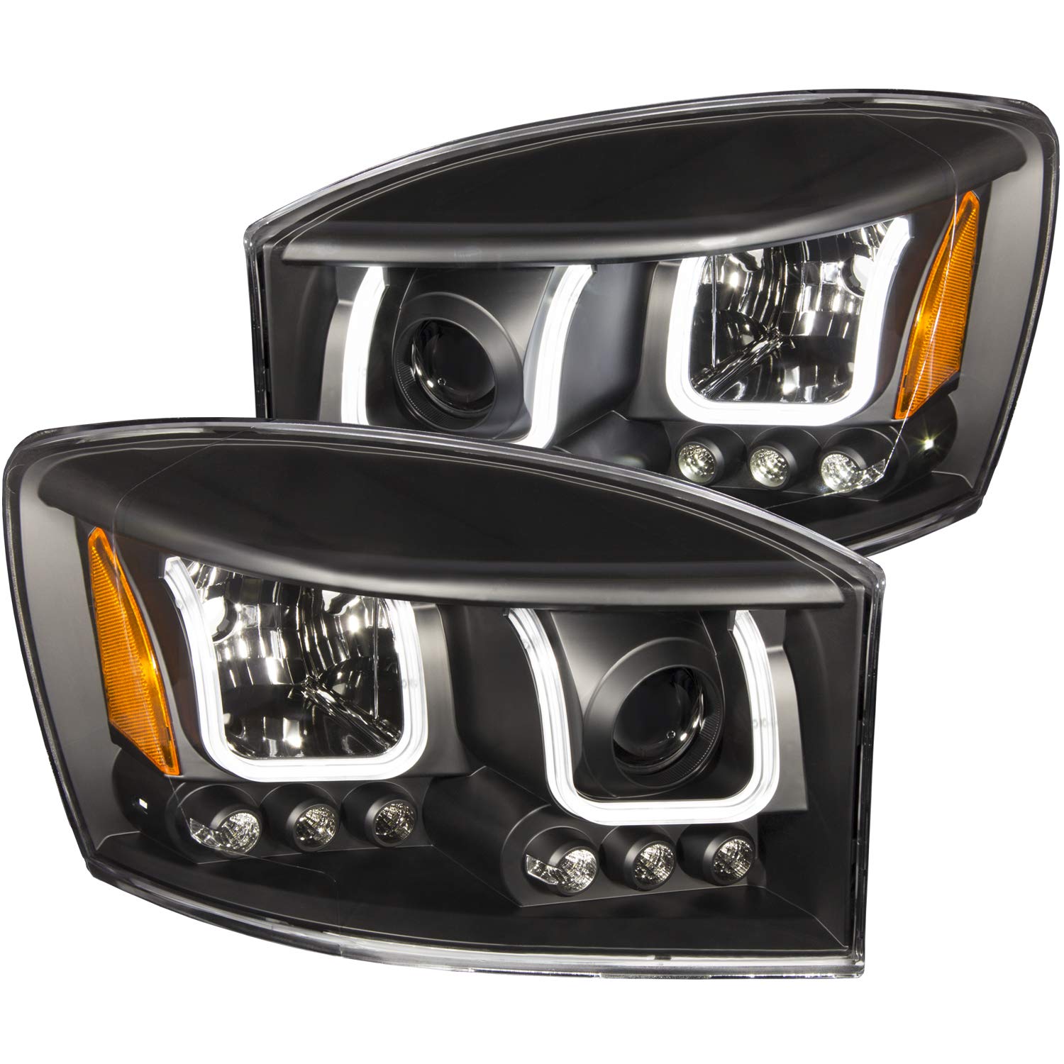 DODGE RAM 1500 06-08 / RAM 2500/3500 06-09 Anzo USA 111314 PROJECTOR HEADLIGHTS U-BAR BLACK CLEAR