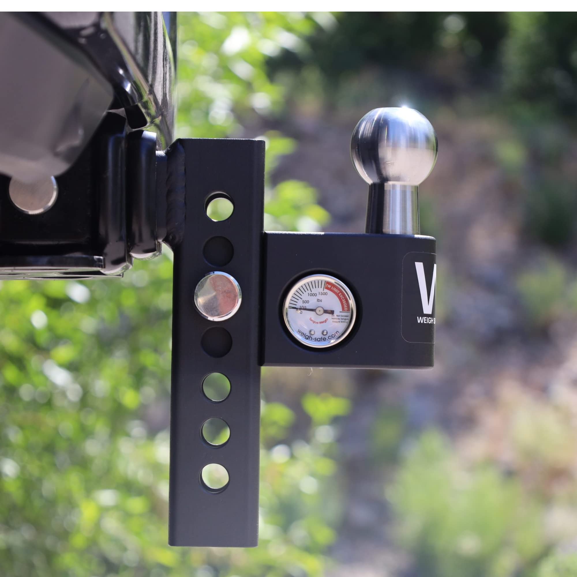 Aero Hitch Weigh Safe - Adjustable Trailer Hitch Ball Mount - 10" Drop Hitch for 2" Receiver - Premium Heavy Duty Steel Trailer Tow Hitch w/Built in Weight Scale for Anti Sway, 12,500 lbs GTW