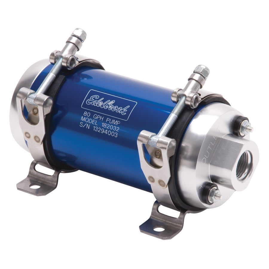 RUSSELL Quiet-Flo RUSSELLEdelbrock 182032 EFI In-Line Blue Electric Fuel Pump - 80 Gph