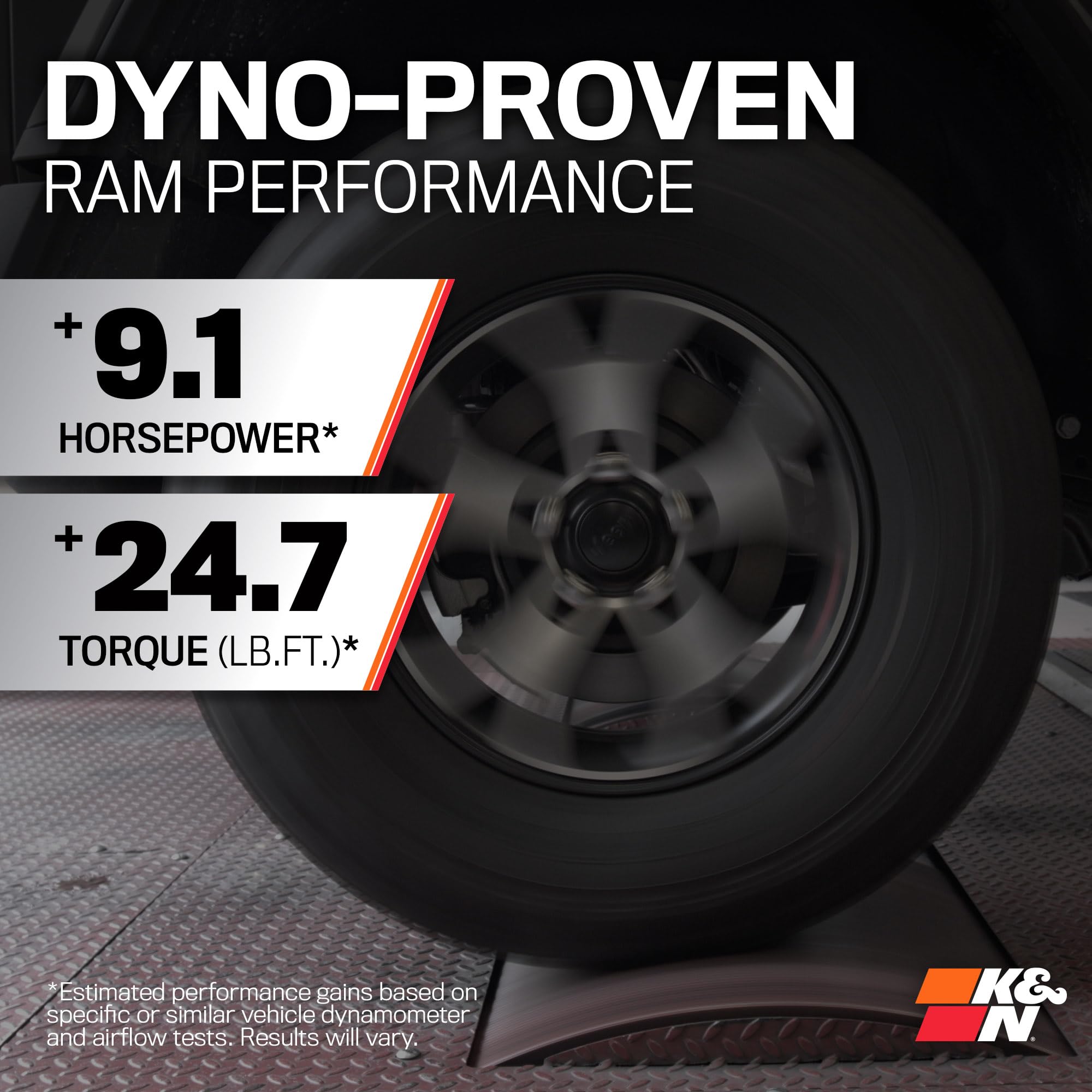 Cold Air Intake System K&N: High-Flow Air Filter, Increase Performance & Towing: Compatible with 2020-2023 RAM: 1500, 63-1586