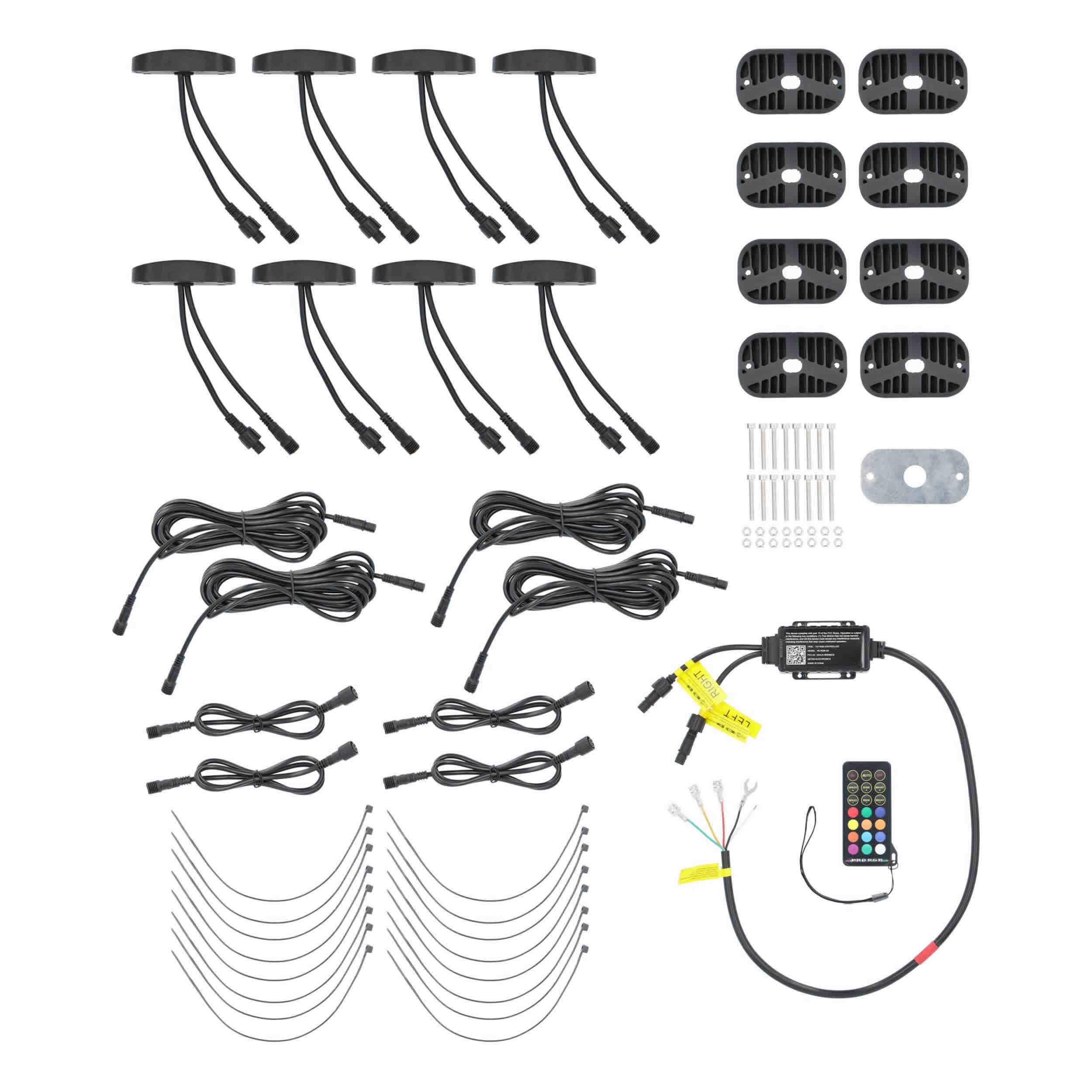 RGB Wide Angle Rock Light Kit Metra Brands - 8 Pack