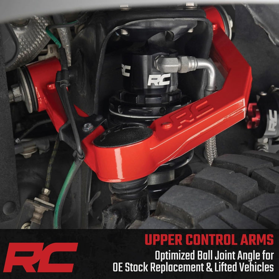 Rough Country Upper Control Arms Forged Aluminum for Toyota Tacoma (2024-2025) with 3.5" Lift, 2-Pack, Red