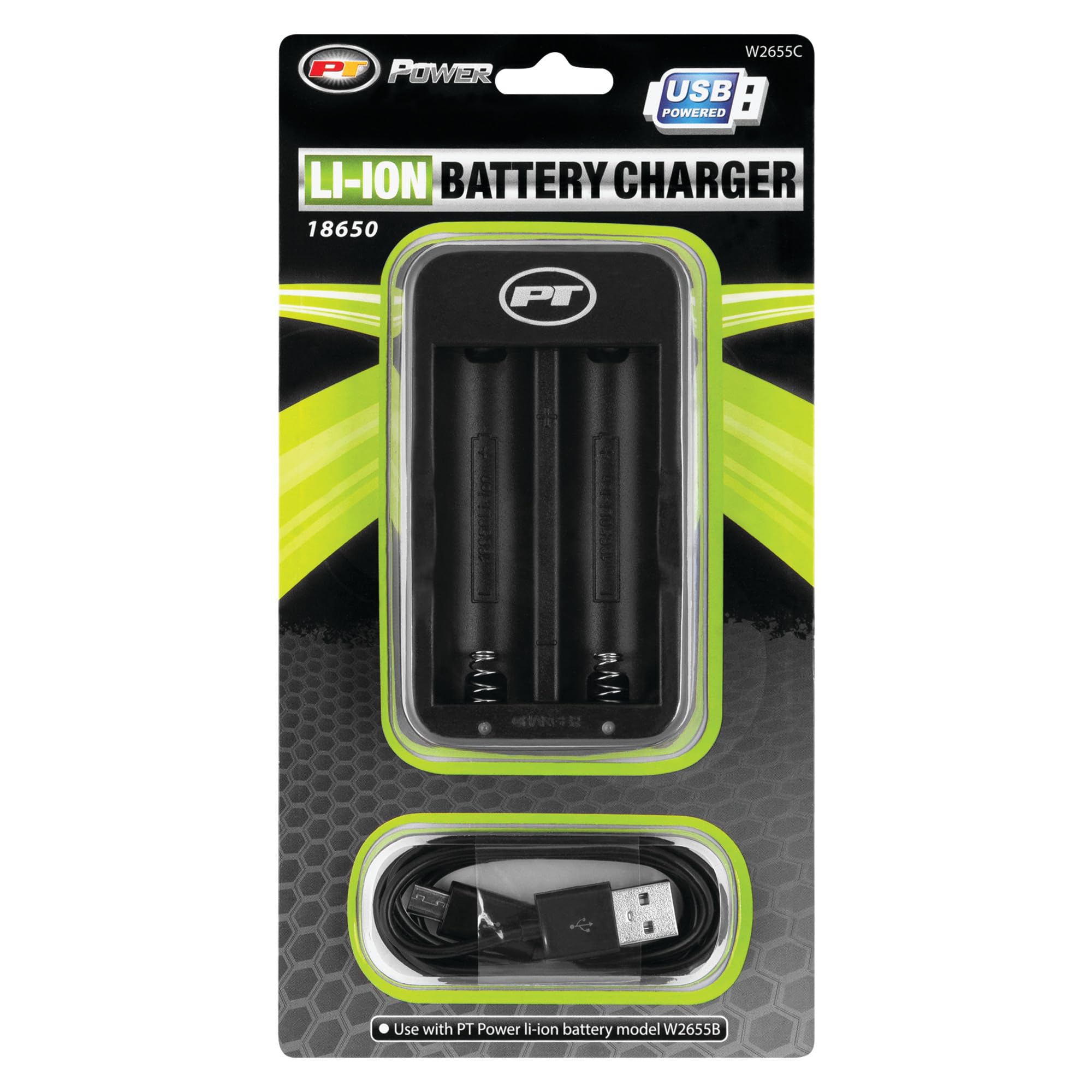 Dual Port Performance Tool W2655C 18650 Lithium Ion Battery Charger with Micro USB Cable - Fast and Safe Charging for Home and Travel