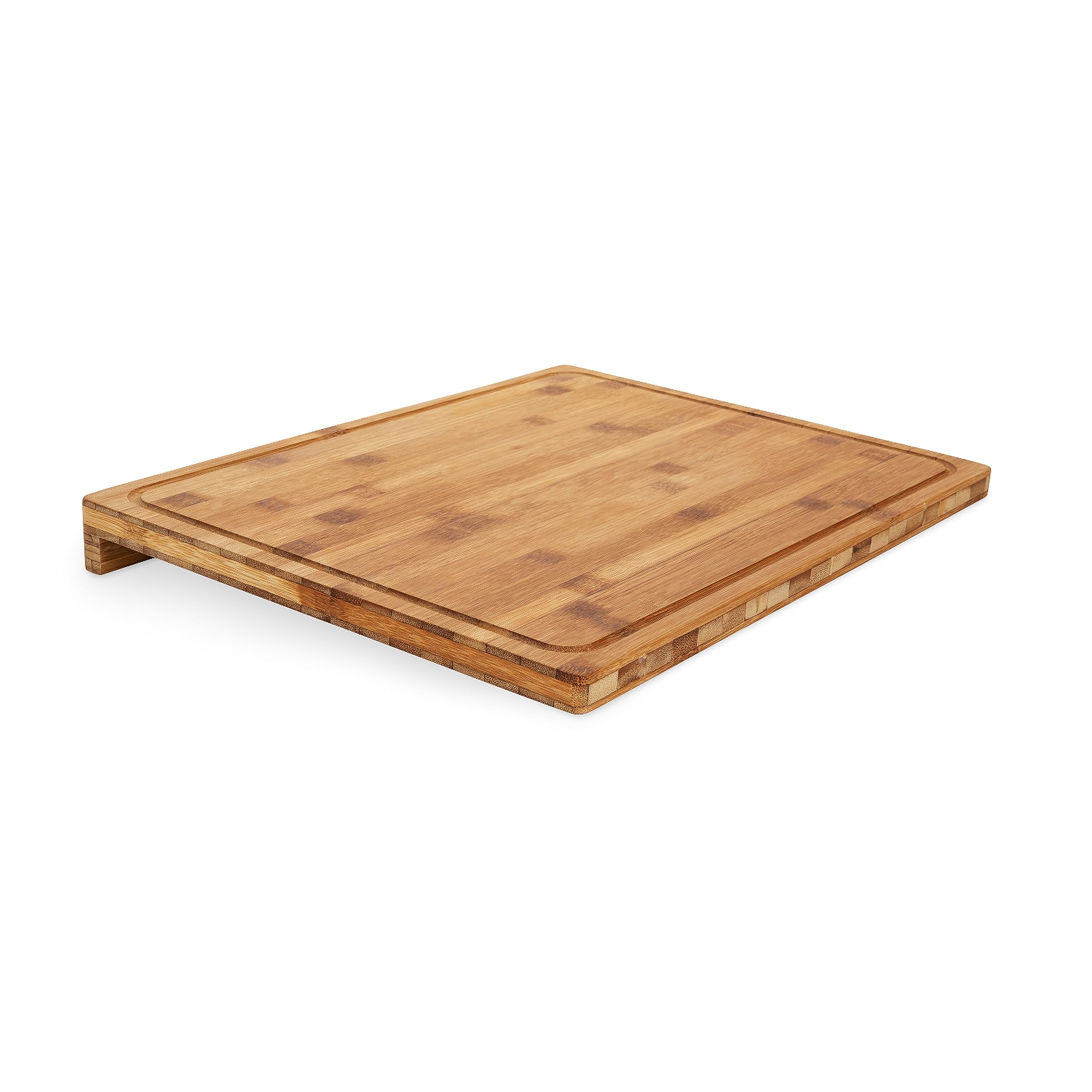 Bamboo Cutting Board Camco with Counter Edge | Perfect for Vegetables, Fruits, Meats, and Cheeses | Measures 18-inches x 14-inches x 1-3/4-inches (43545), Brown