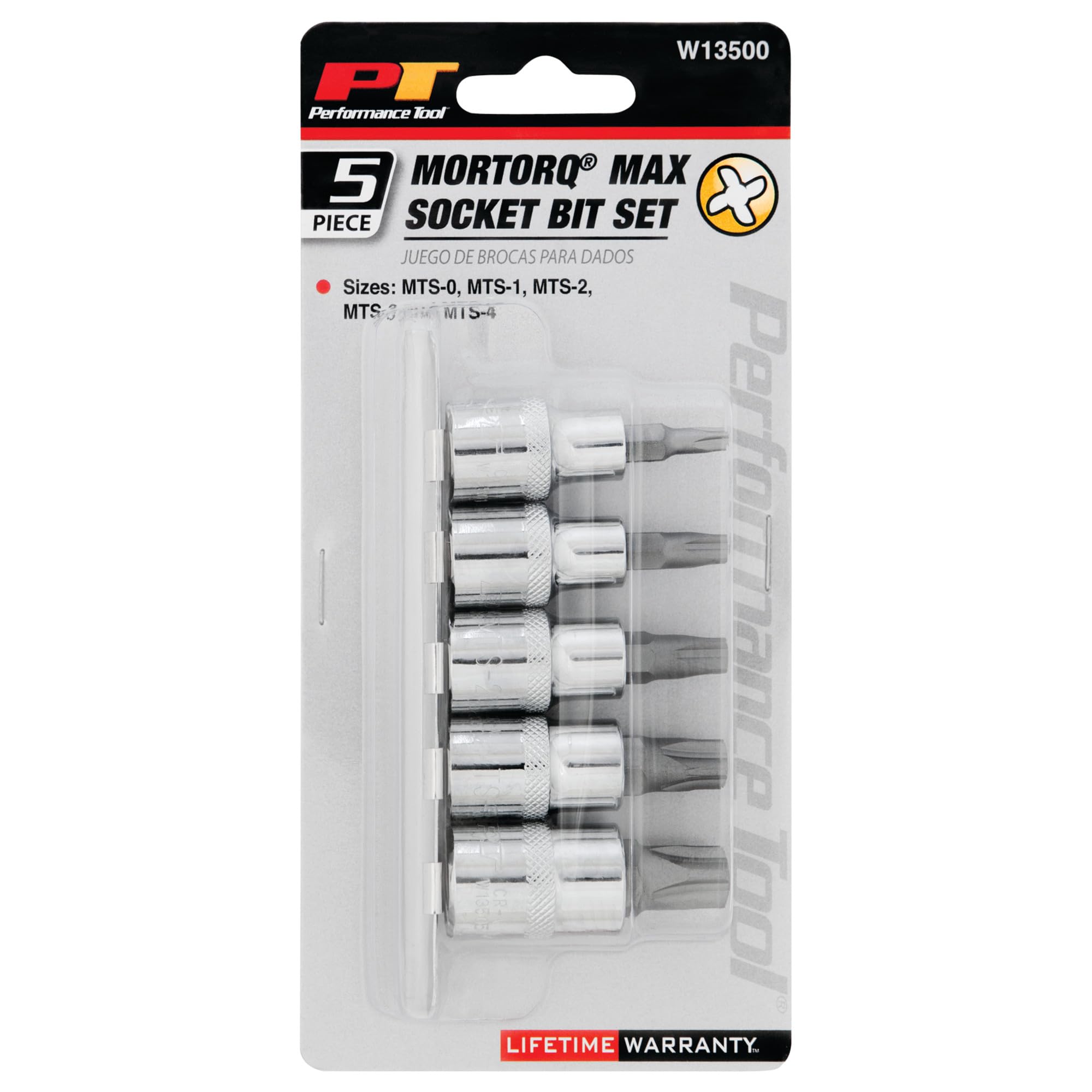W13500 Performance Tool Mortorq Bit Socket Set, 5Pc - Professional Grade Torx Fastener Kit for Automotive and Industrial Applications