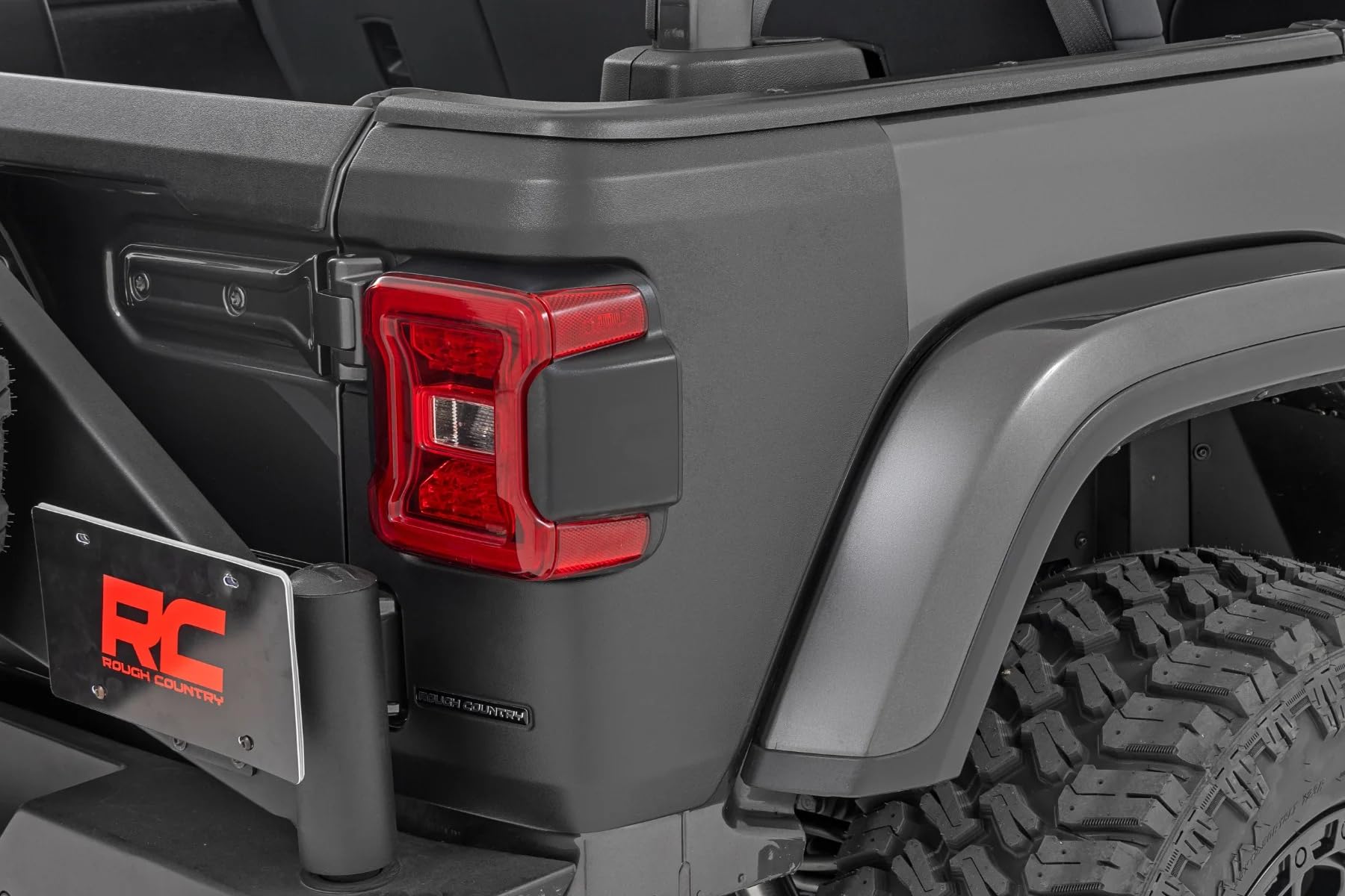 Rough Country Rear Trail Corner Cladding for Jeep Wrangler JL/Unlimited (2018-2025) - UV-Resistant, High-Density Thermoplastic, Easy Install