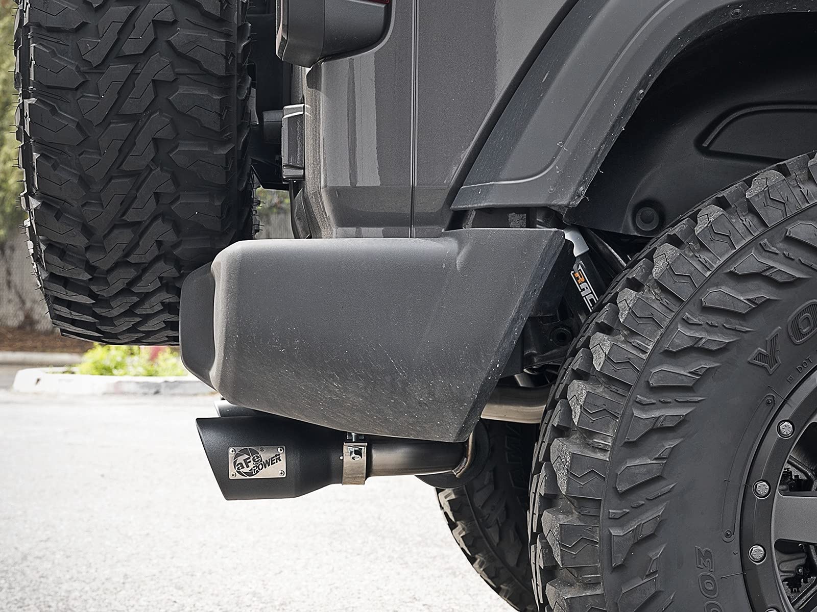Rebel Series aFe Power 49-48096-B 3 IN to 2-1/2 IN 409 Stainless Steel Cat-Back Exhaust w/Black Tip, fits Jeep Wrangler (JL) 18-21 L4-2.0L (t)