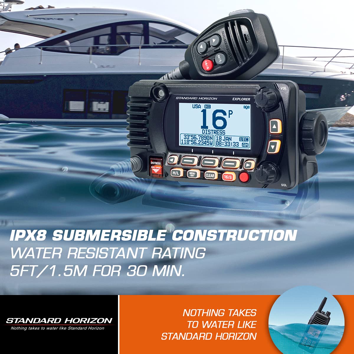 GX1800G Standard Horizon Fixed Mount VHF w/GPS - Black