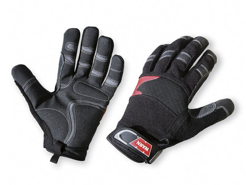 88895 WARN Hand Protection: Synthetic Leather Winch Gloves with Kevlar Reinforcement, X-Large, Black, 1 Pair
