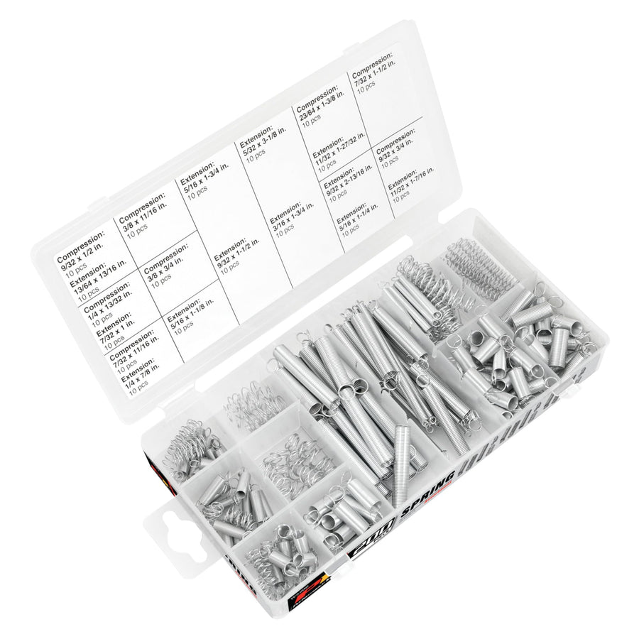 W5200 Performance Tool 200pc SAE inc Plated Extension and Compression Industry Spring Assortment Kit
