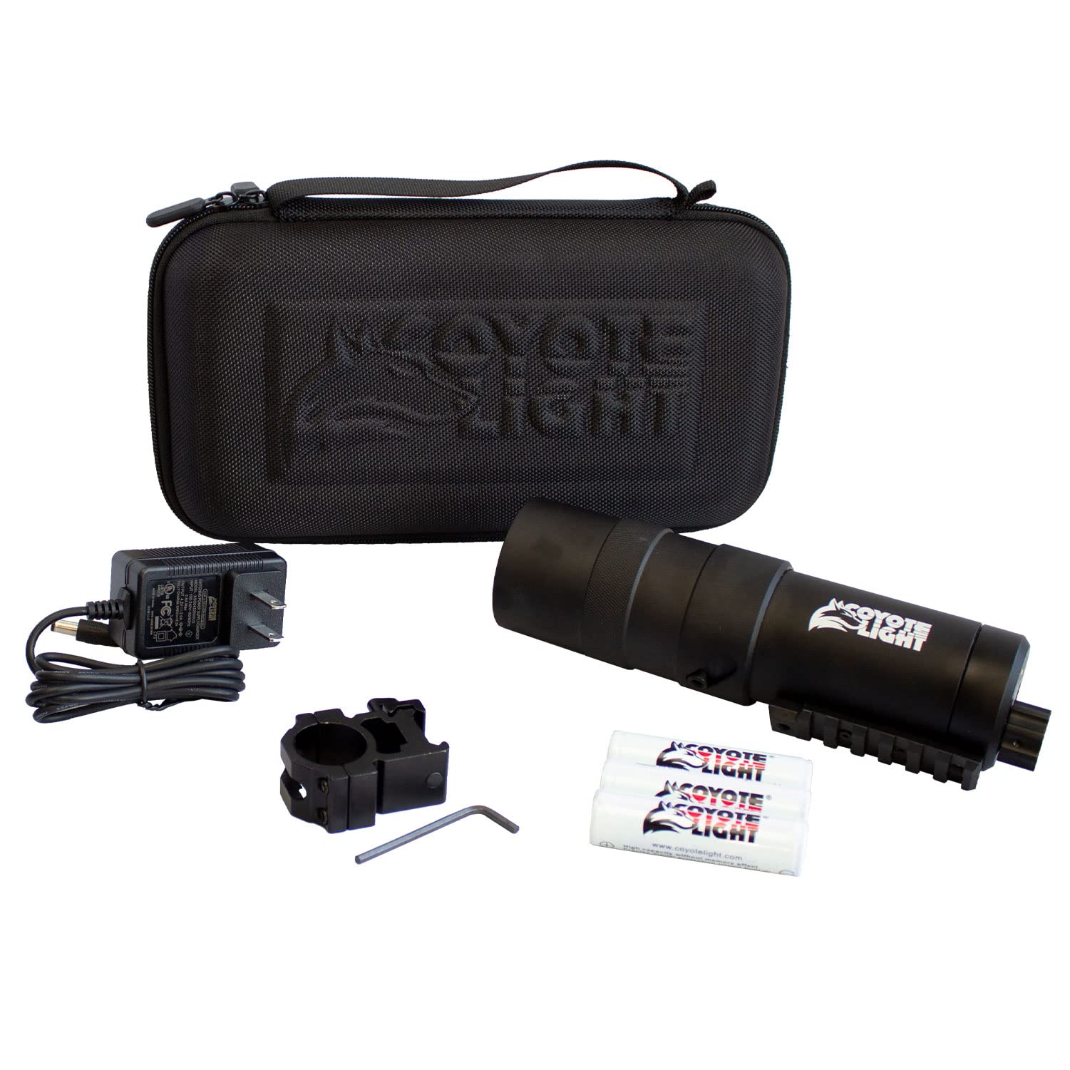 Coyote Light Portable CoyoteLight Durable Lightweight Waterproof Fogproof Adjustable Intensity Rechargeable Night Vision Hunting Flashlight | Batteries, Case, 1" Scope Mount & Charger Included