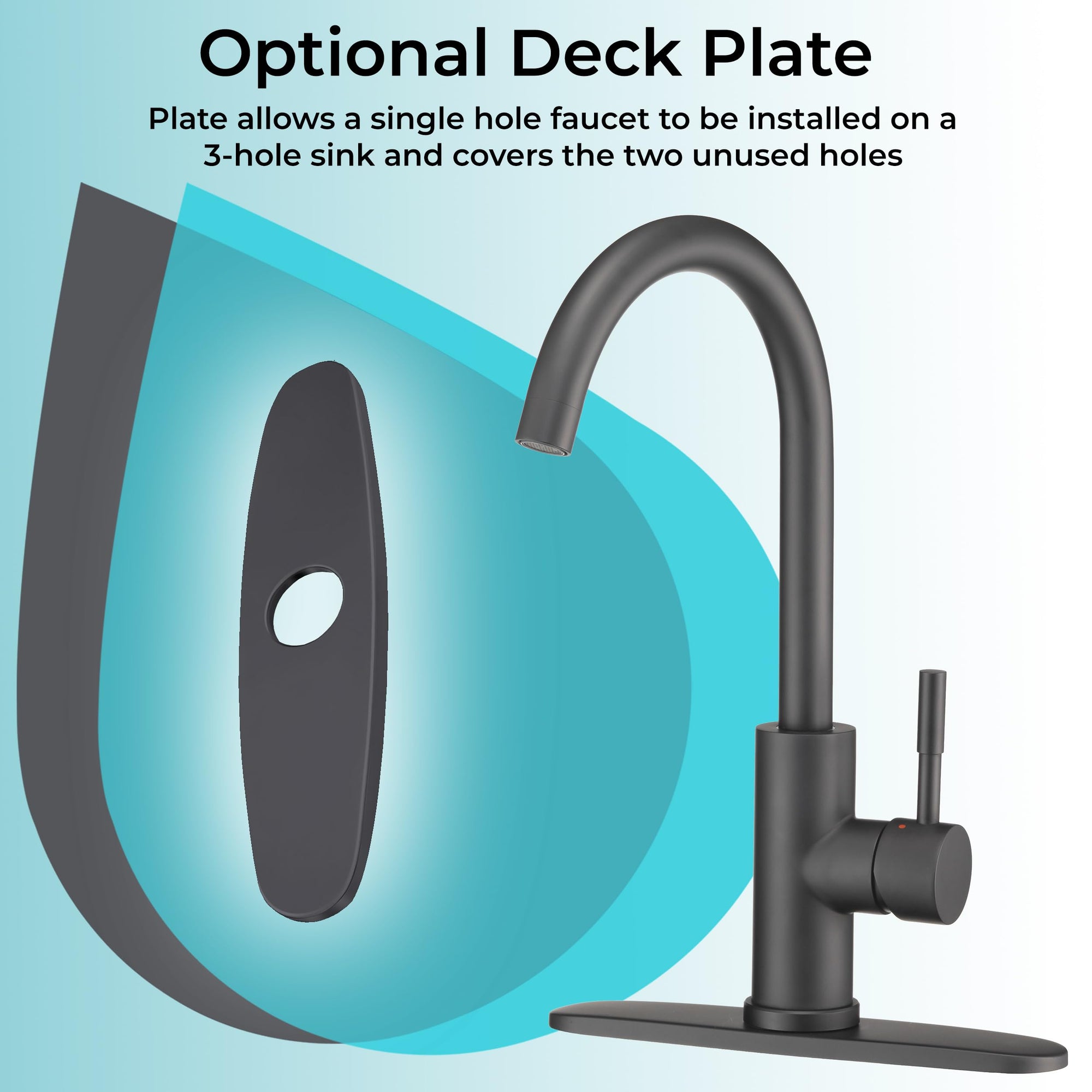 Dura Faucet Gooseneck Streamline RV Kitchen Faucet - Matte Black