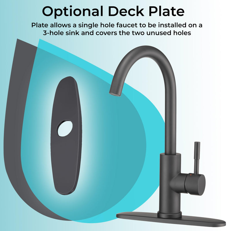 Dura Faucet Gooseneck Streamline RV Kitchen Faucet - Matte Black