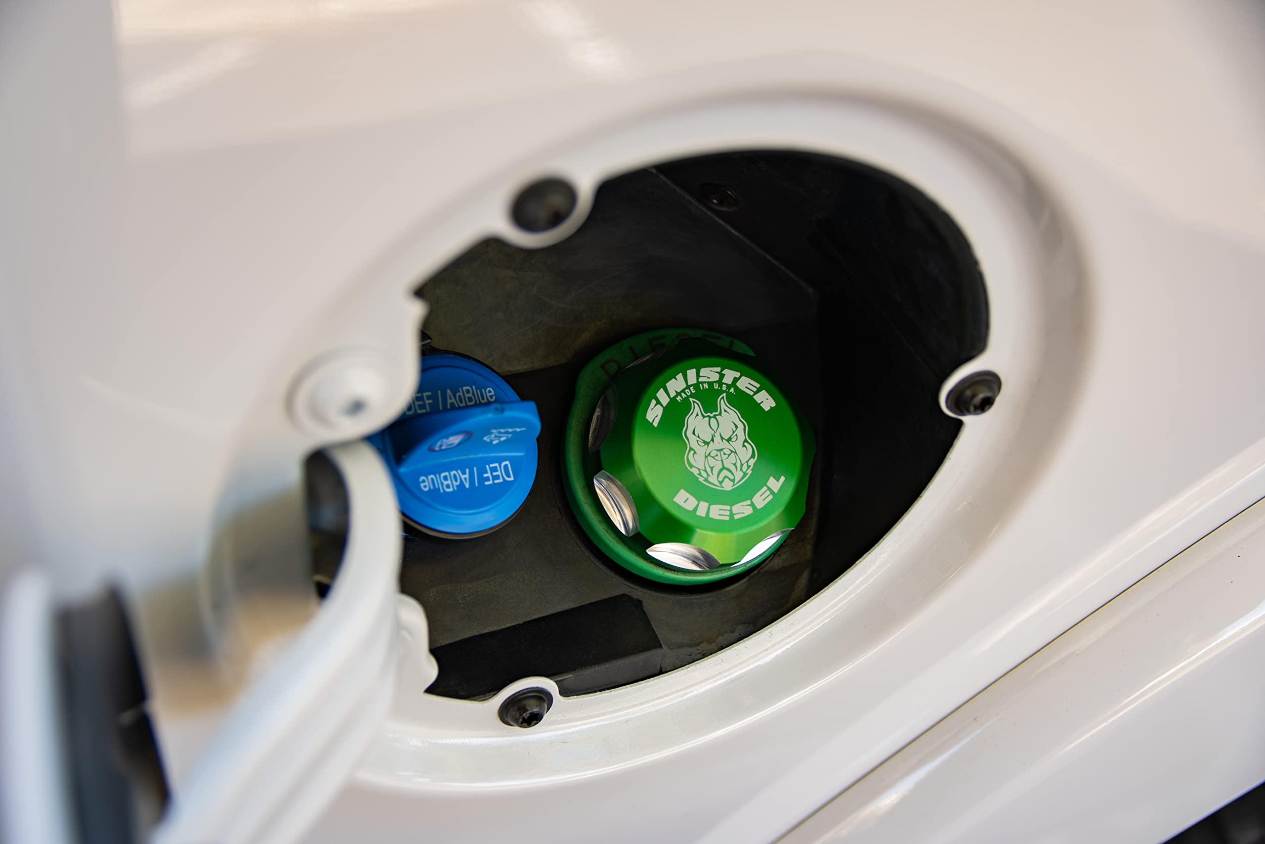 Sinister Diesel Billet Fuel Plug Cap Green for 2013+ Dodge Ram 6.7 Cummins