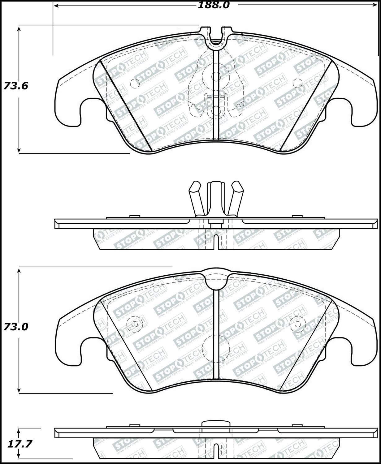 Brake Pads StopTech 305.13220 Street Select with Hardware