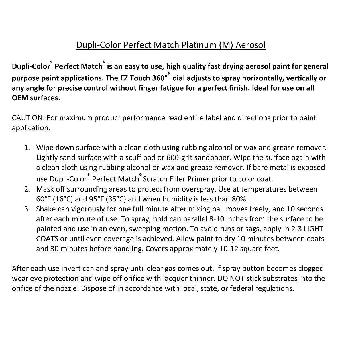 Perfect Match Dupli-Color Automotive Spray Paint -Nissan Platinum Metallic, KN0 - 8 oz. Aerosol Can