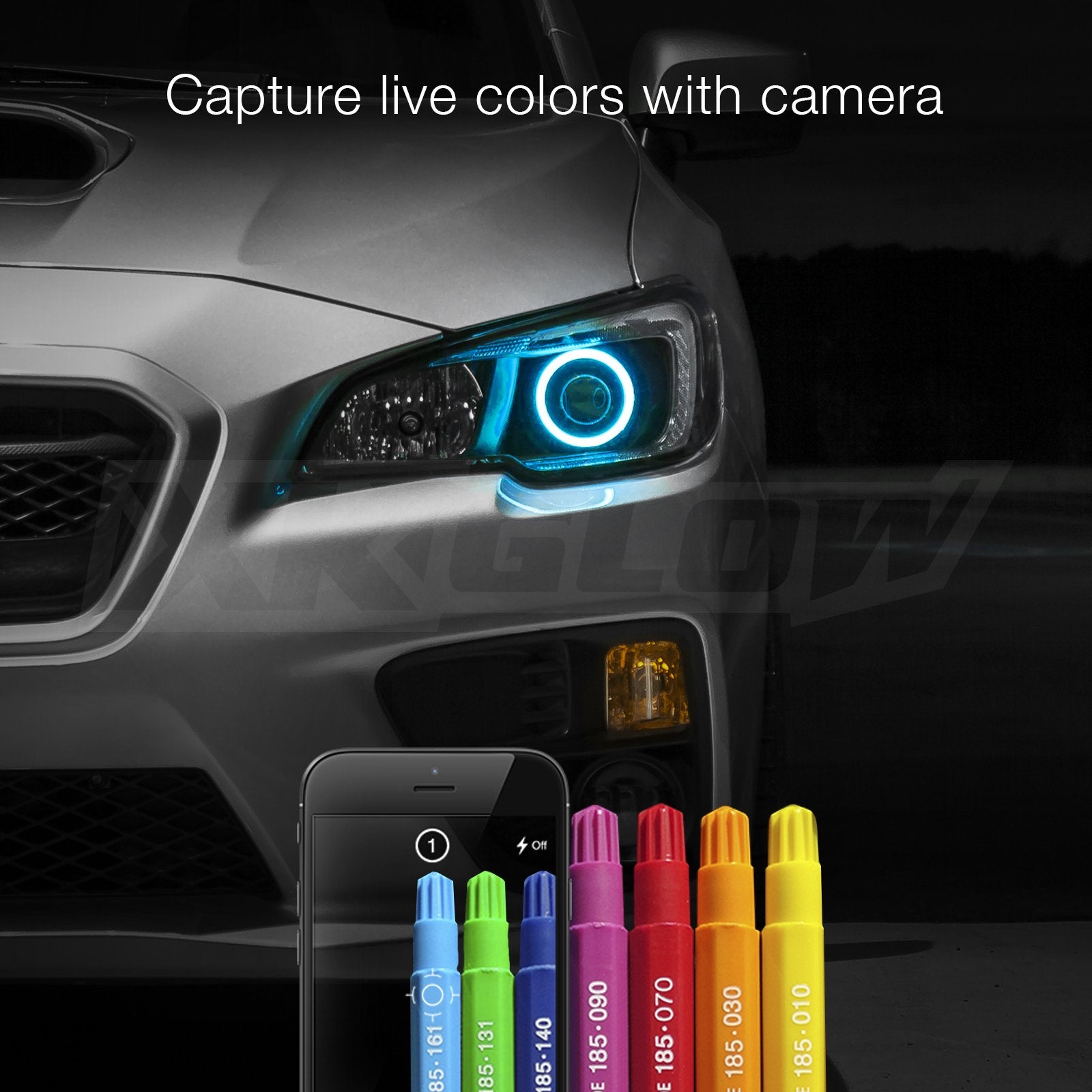 XKGLOW XK042008-80 Smartphone App Controlled Kit - 2x80mm RGB Switchback Halo Million Color