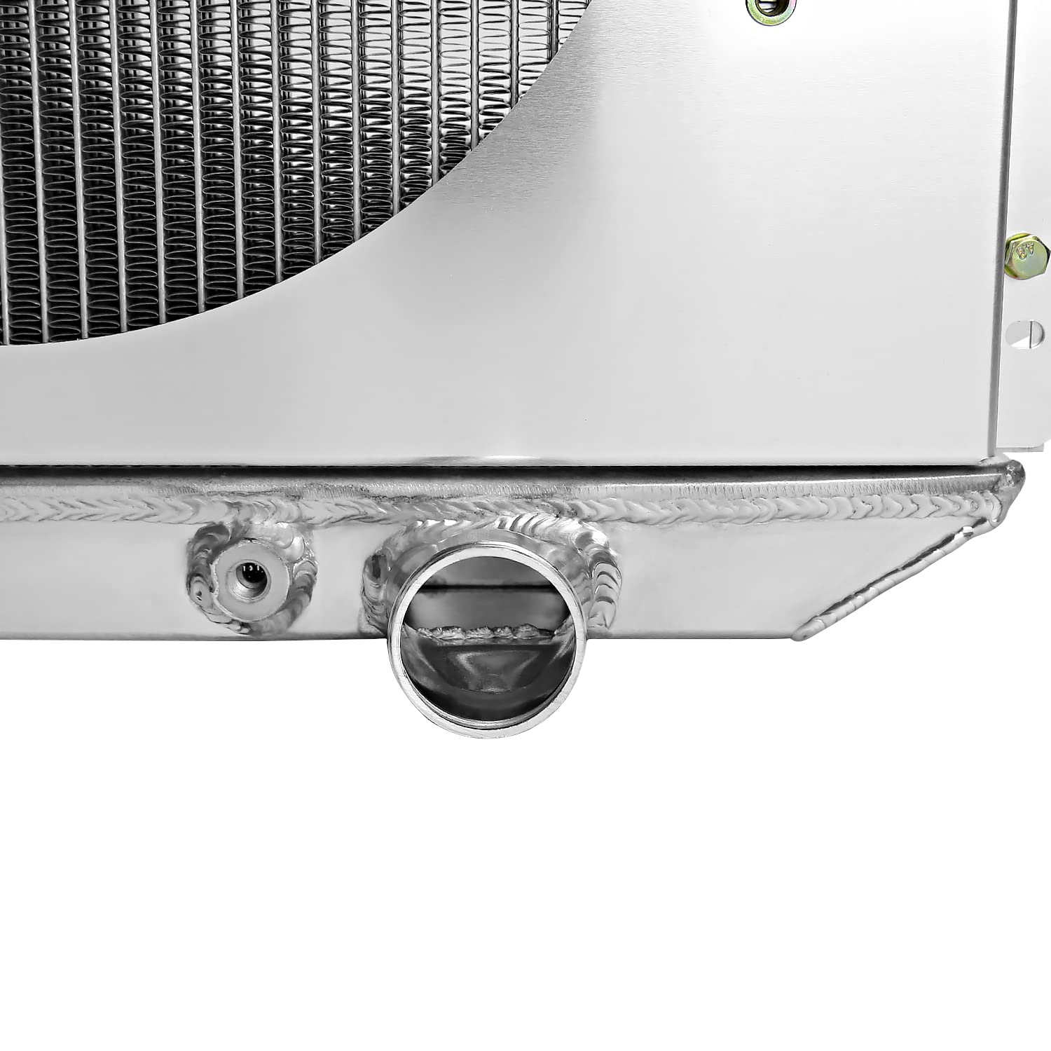 3 Row Radiator with Fan Shroud Spec-D Tuning Aluminum Compatible with Ford Mustang V8 L6 1967-1969