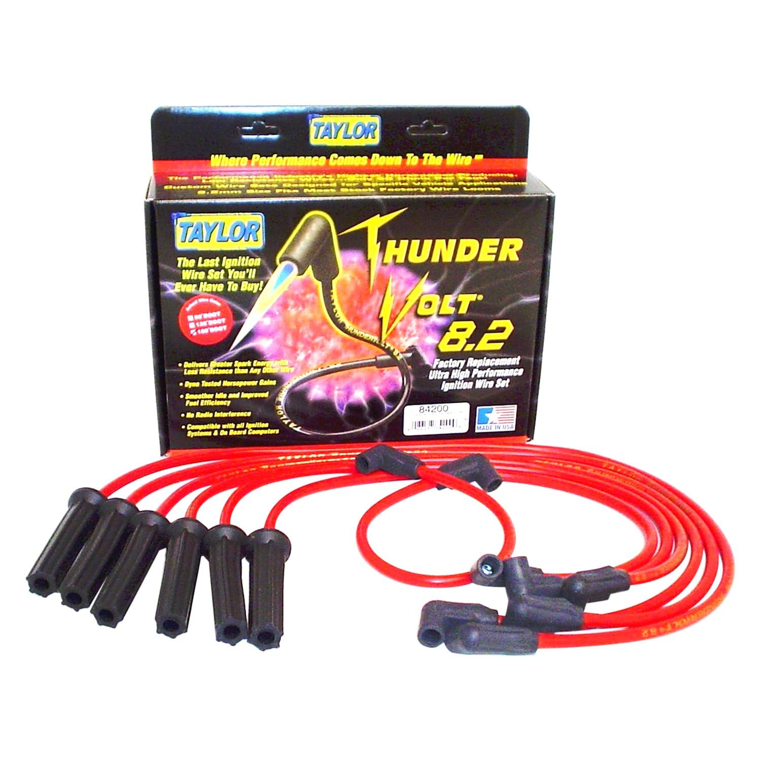Thundervolt 8.2 Taylor Cable custom 6 cyl red