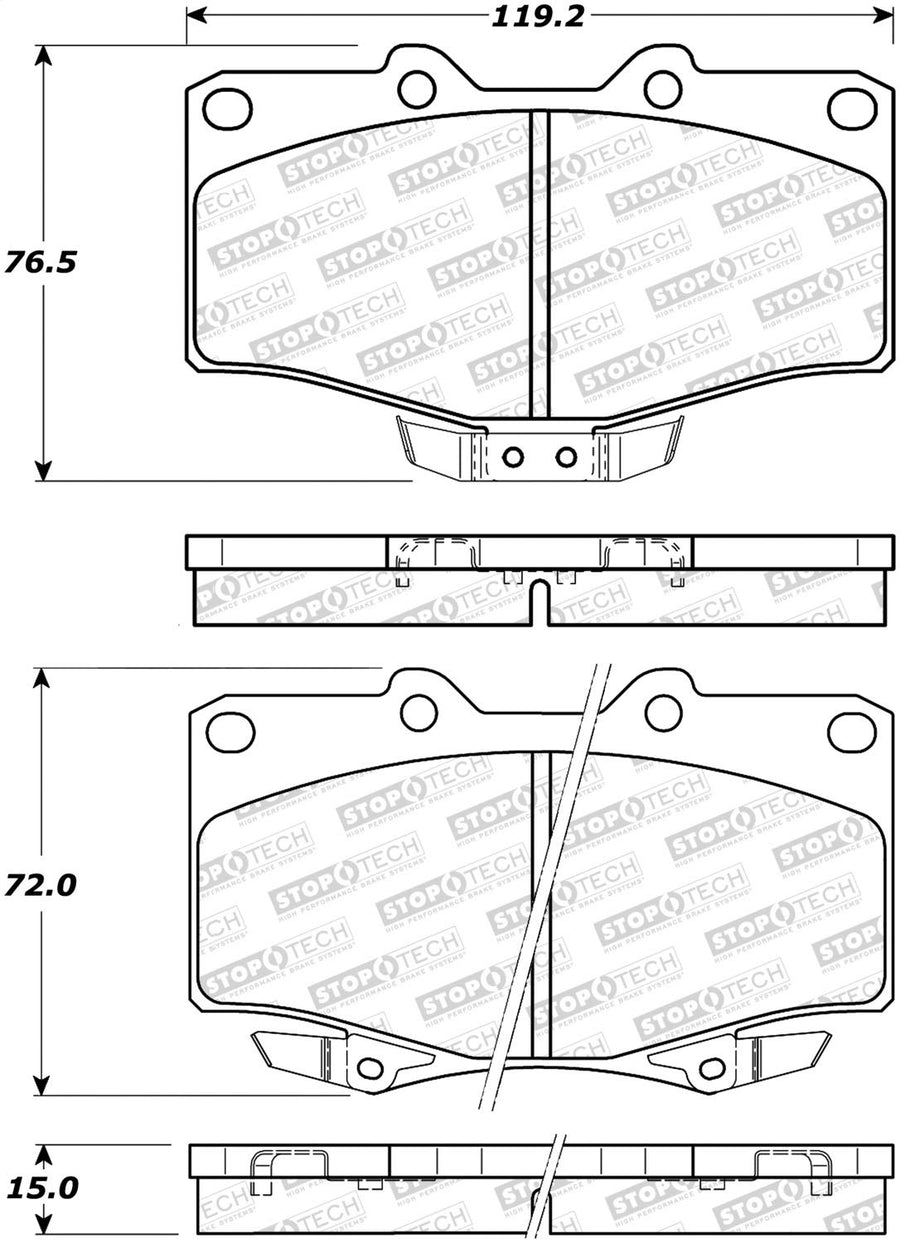 Front StopTech 308.06110 Brake Pads with Shims and Hardware Street