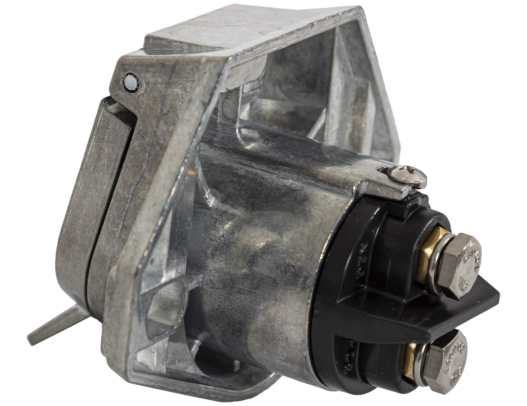 2-Way Buyers Products Die-Cast Zinc Trailer Connector -Truck Side - Vertical Pin Arrangement , White