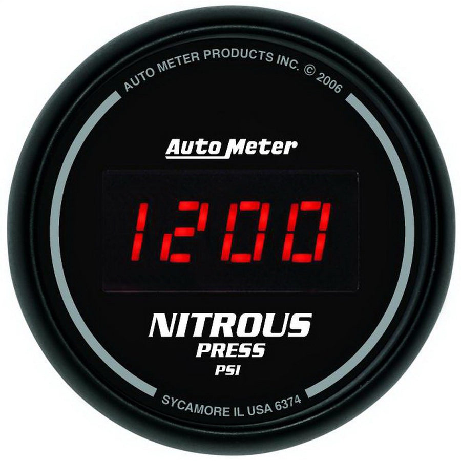Auto Meter Sport Comp Digital 2-1/16" 0-2000 PSI Digital Nitrous Pressure Gauge 6374