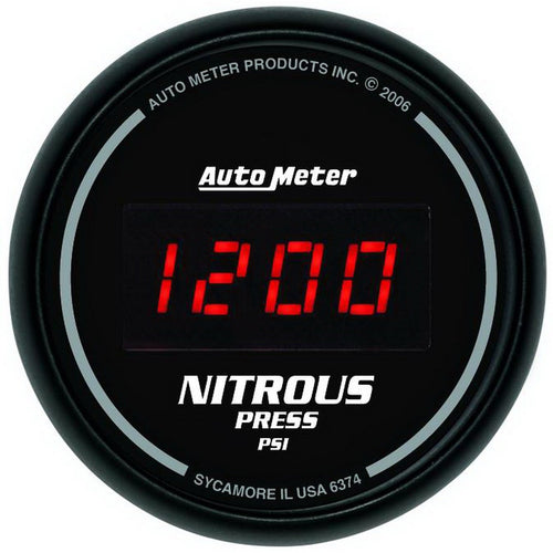 Auto Meter Sport Comp Digital 2-1/16" 0-2000 PSI Digital Nitrous Pressure Gauge 6374