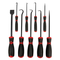 W948 Performance Tool 9-Piece Hook/Pick/Scraper Set,Black/Red