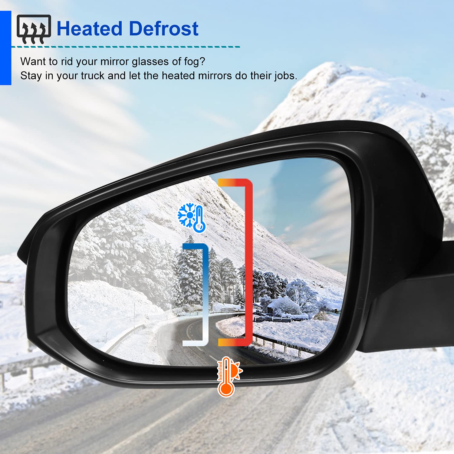 Power Heated Spec-D Tuning Glossy Black 7-Pin + LED Signal Left Driver Side Mirror Compatible with Toyota RAV4 2013-2015