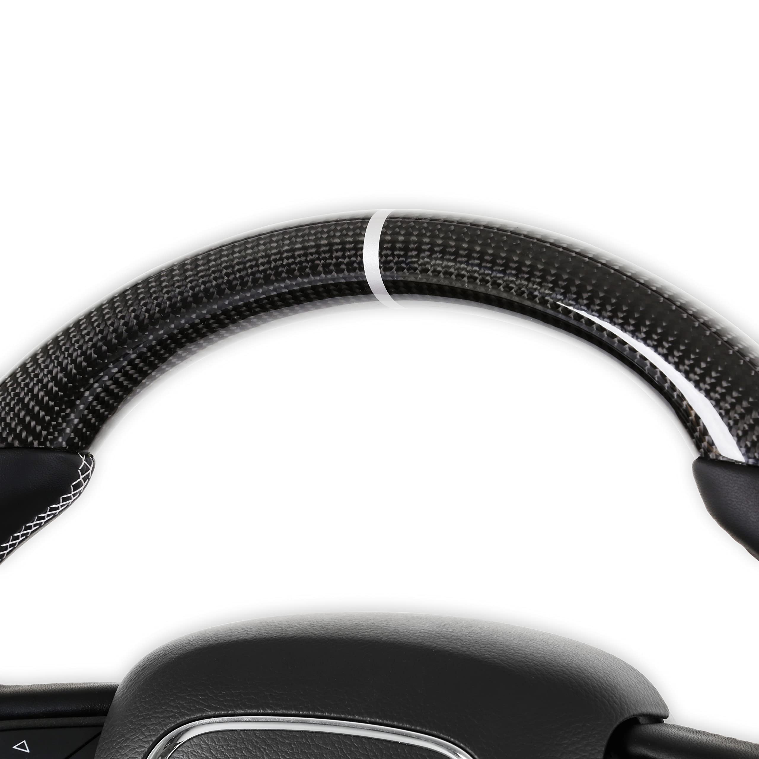 Carbon Fiber Steering Wheel with Leather Grips Drake Muscle Cars CH950-19