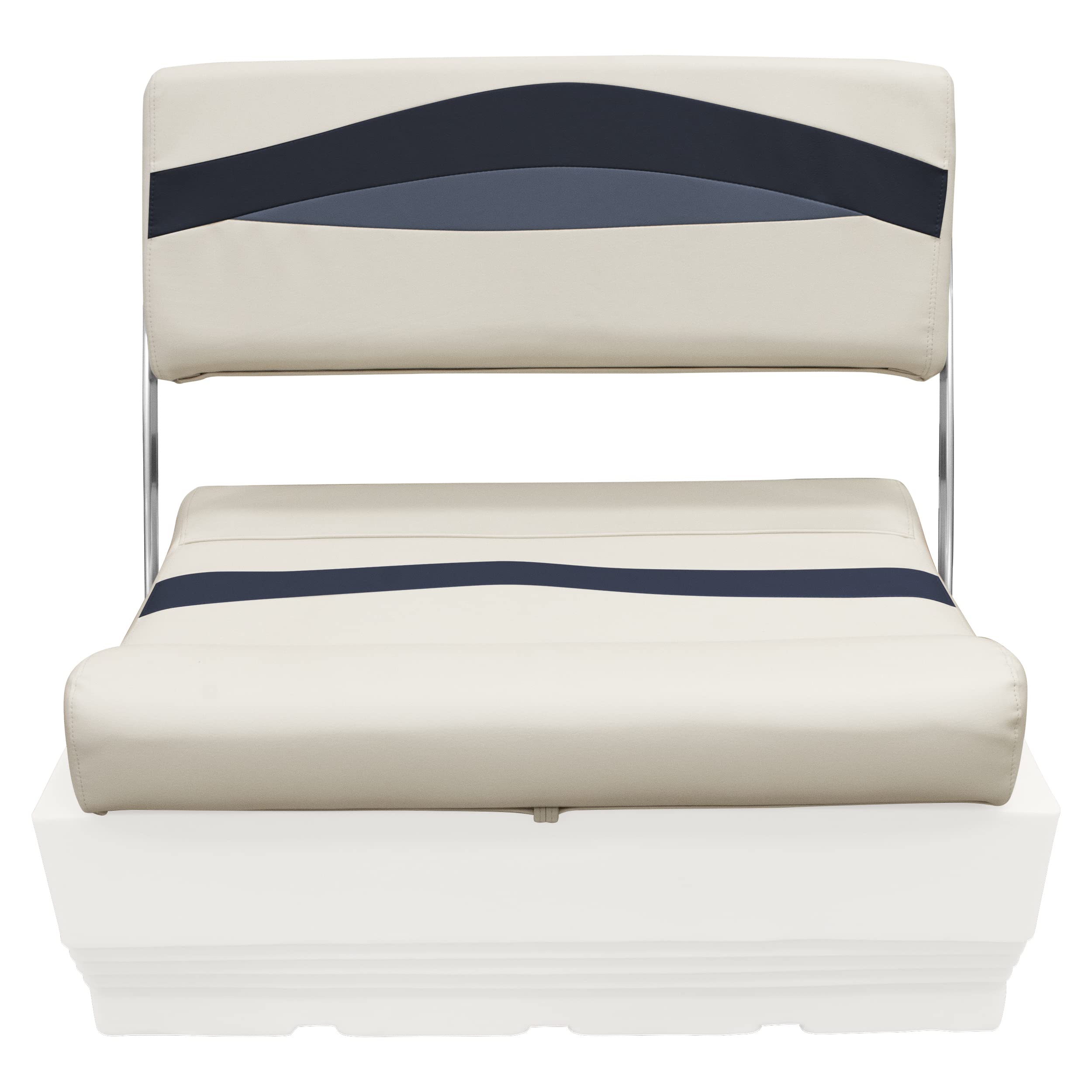 Wise Premier Series BM1152-986 Pontoon Flip-Flop Seat Cushion Set, Platinum/Spectra Navy/Cobalt