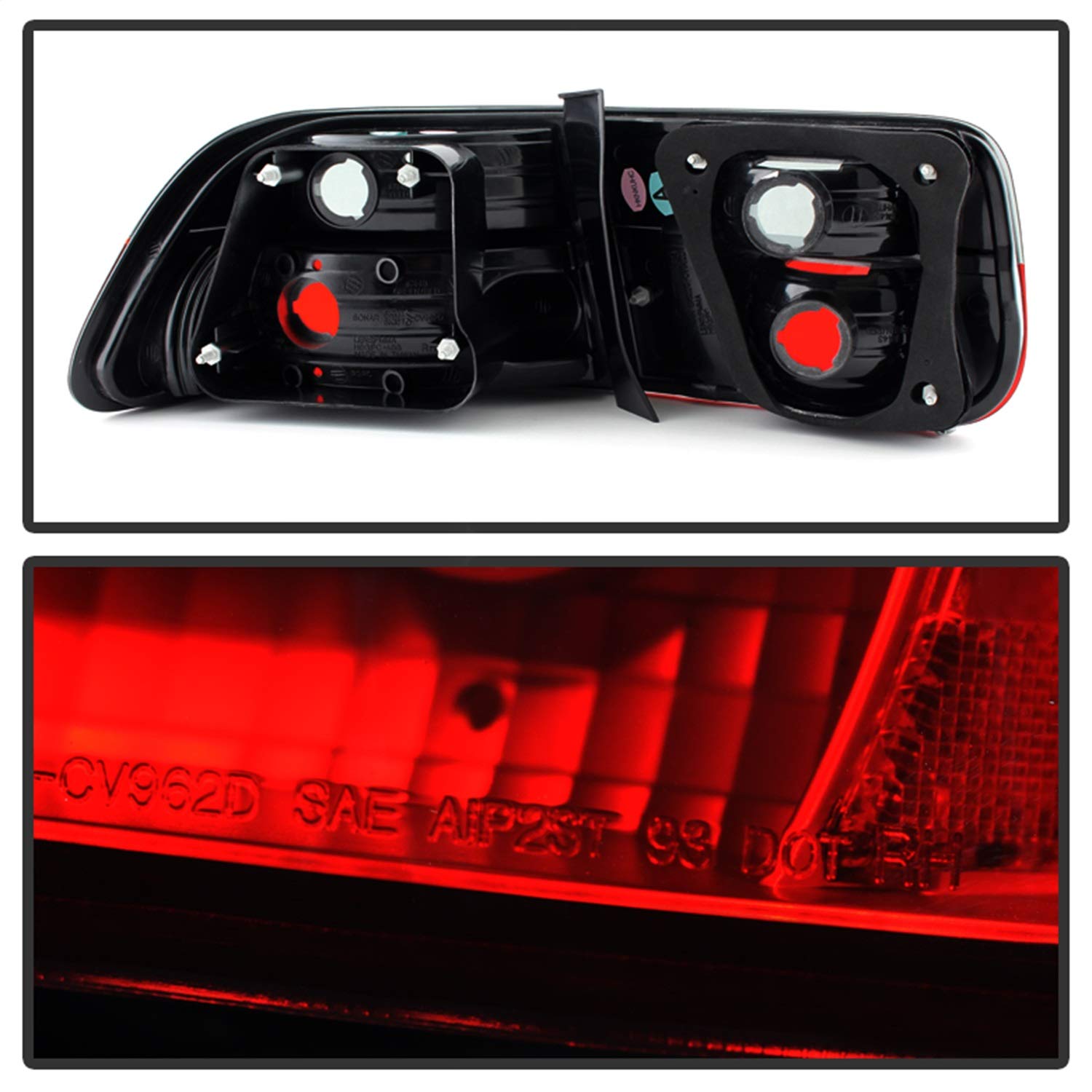 Honda Civic 96-00 2Dr Spyder 5076557 Crystal Tail Lights - Red Smoke