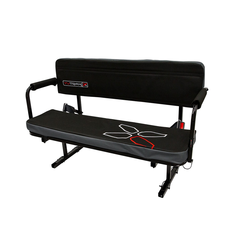 Universal Mount YUTRAX® UTV Jump Seat, UTV Accessory, Increase Seating Capacity, Heavy-Duty Steel Frame, Padded Seat & Backrest, Seat Flips Up, Easy to Assemble