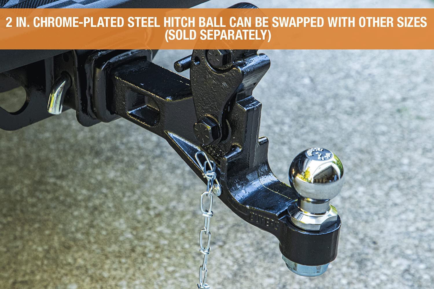 6-Ton Buyers Products Combination Hitch Mount Receiver with 2 Inch Ball, Black
