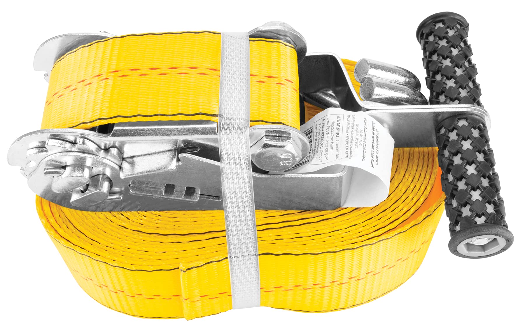 2 in. X 27 Ft. Performance Tool W1827 Tie Down SecureX - Heavy Duty Ratchet Strap with J-Hooks for Safe and Secure Cargo Transport and Storage