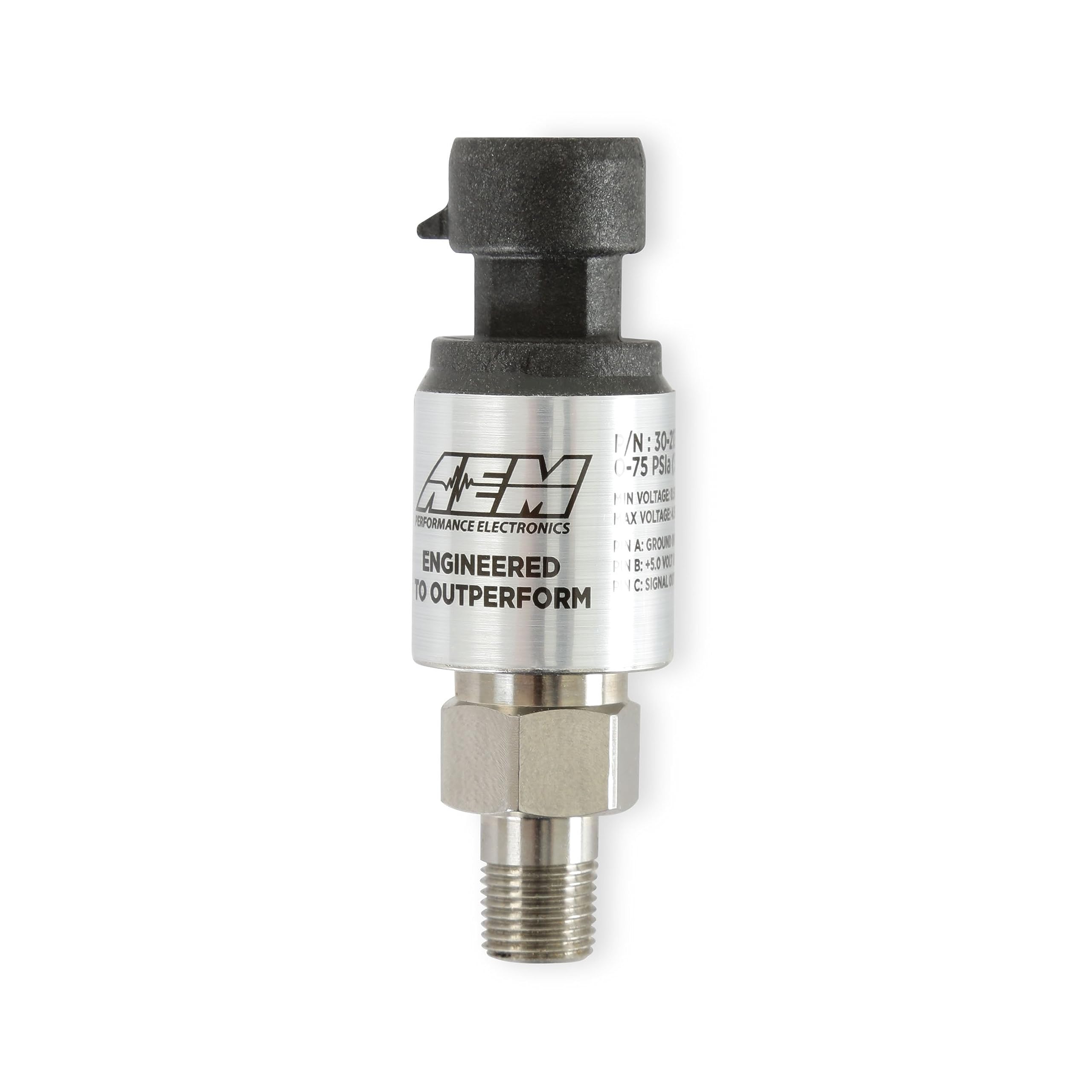 75 PSIg AEM 30-2130-75 Sensor Kit, Stainless Steel, 5 Bar
