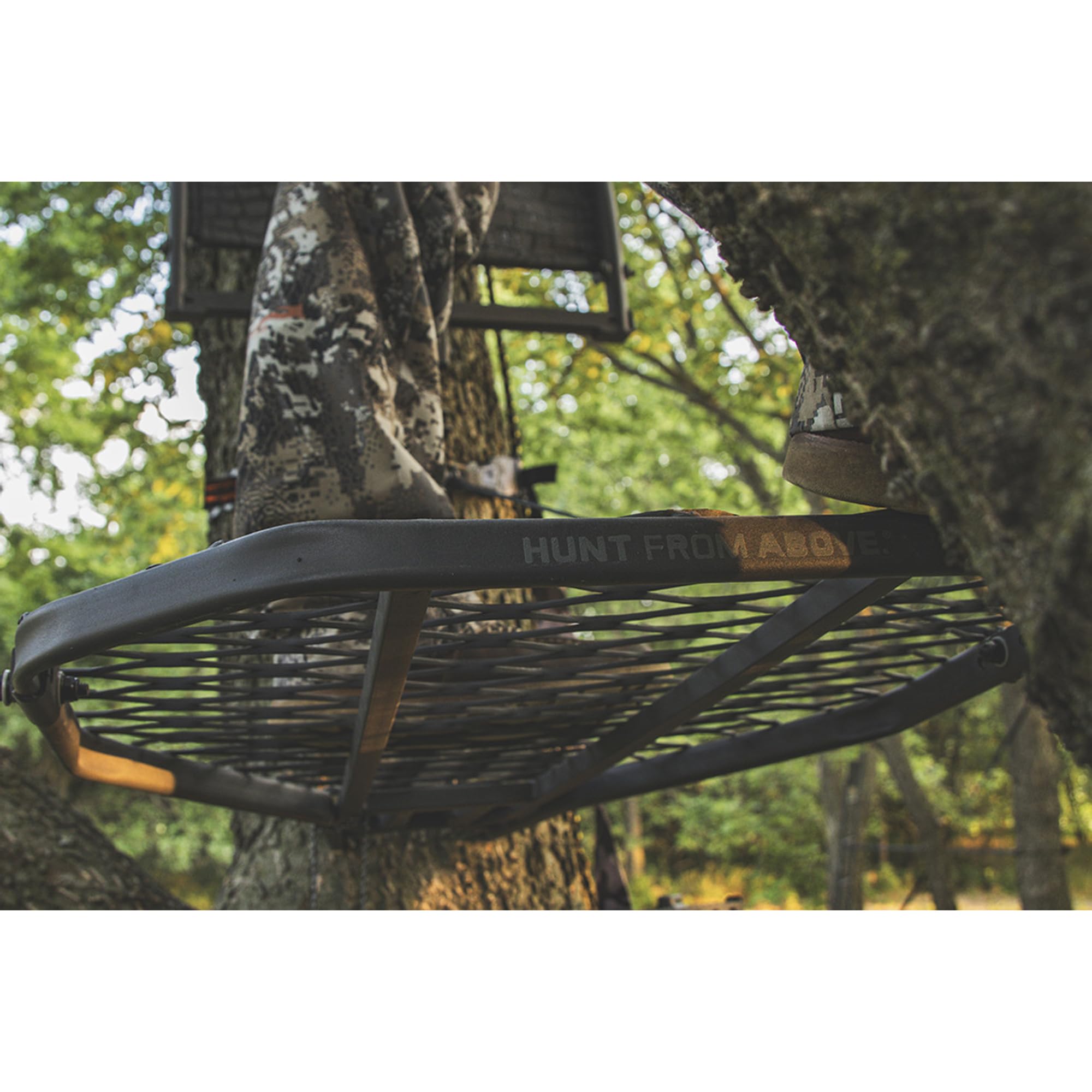Hawk Hang On CRUZR, Tree Stand Hunting Gear with Lumbar MeshComfort Seat and All-Welded Platform, Foot Rest for Mobile Hunters, 34 x 24 Inch