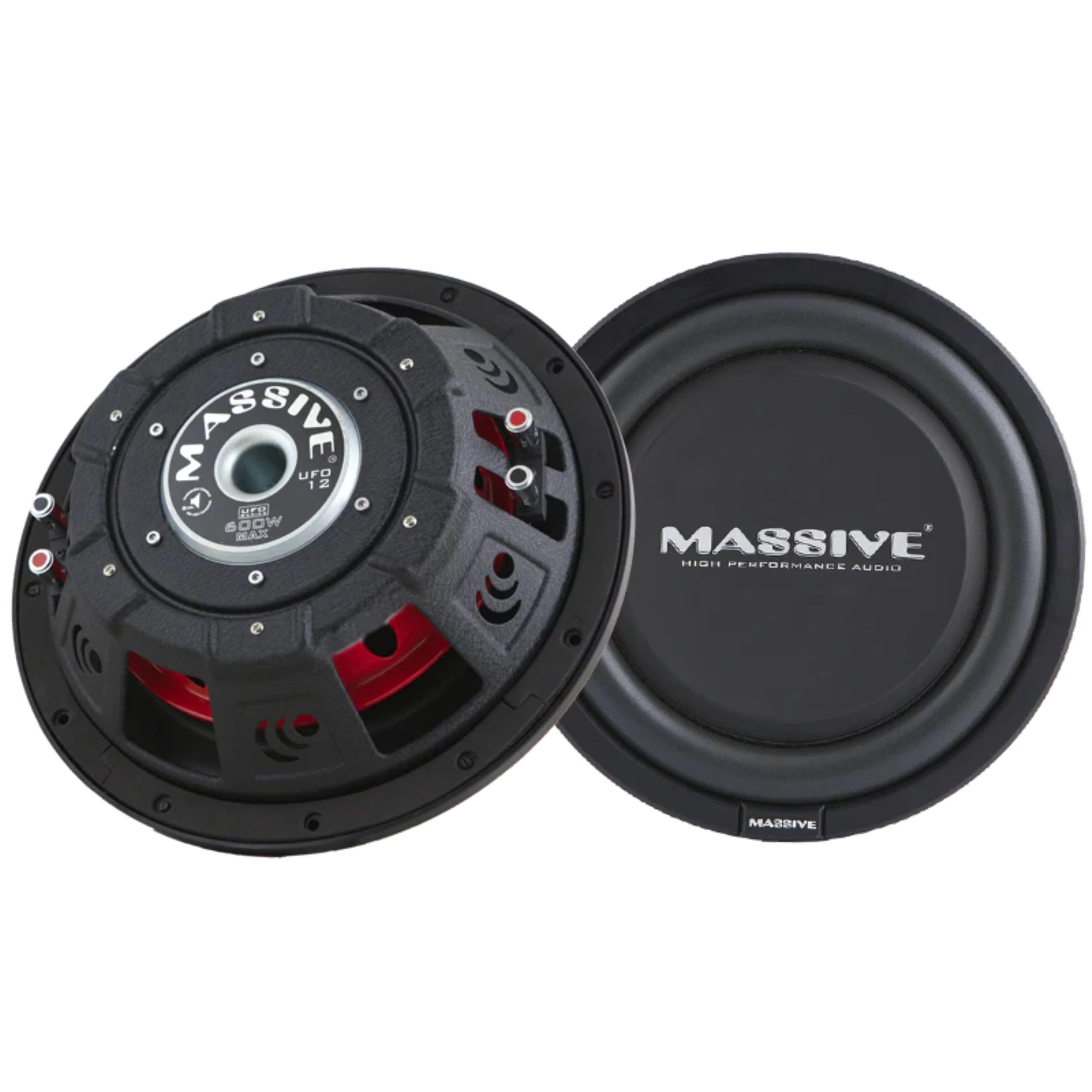 12" Massive Audio 300W RMS 4-Ohm DVC Shallow Subwoofer UFO Series / UFO12V2