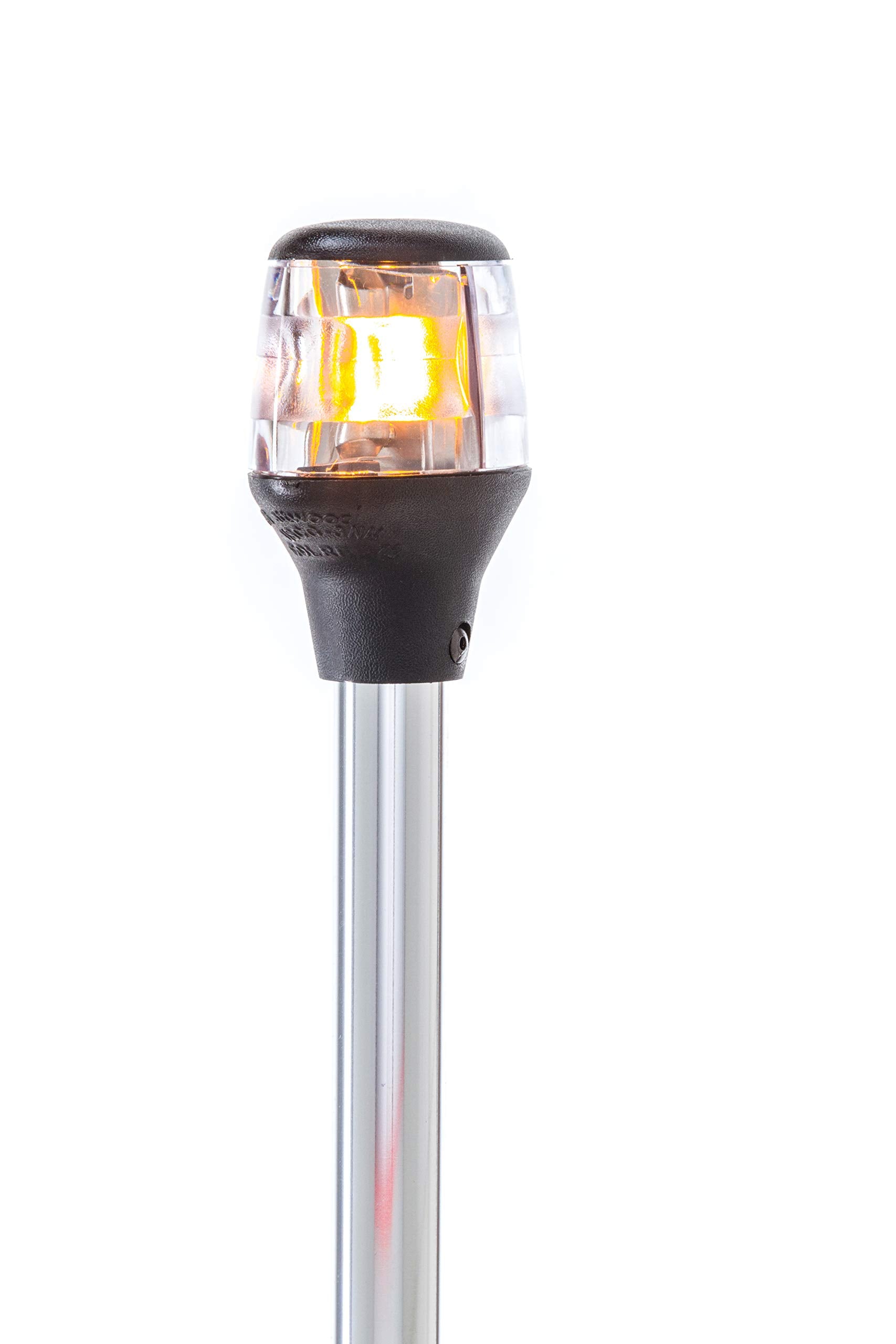 Lightarmor Attwood 7202-P-7 Folding 20-Inch Incandescent 3 Nautical Mile Masthead/Anchor Light, Silver, One Size