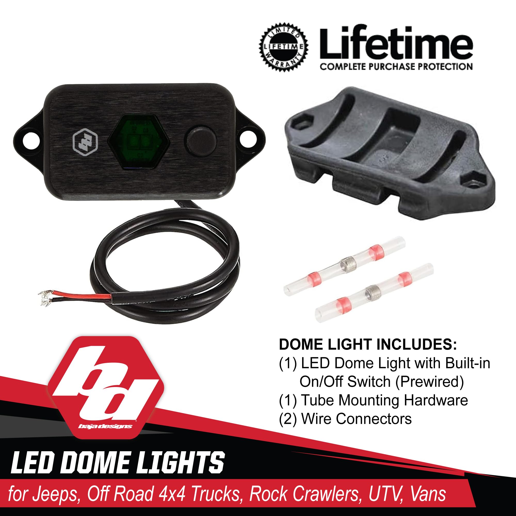 LED Dome Light Baja Designs with Switch (Green)