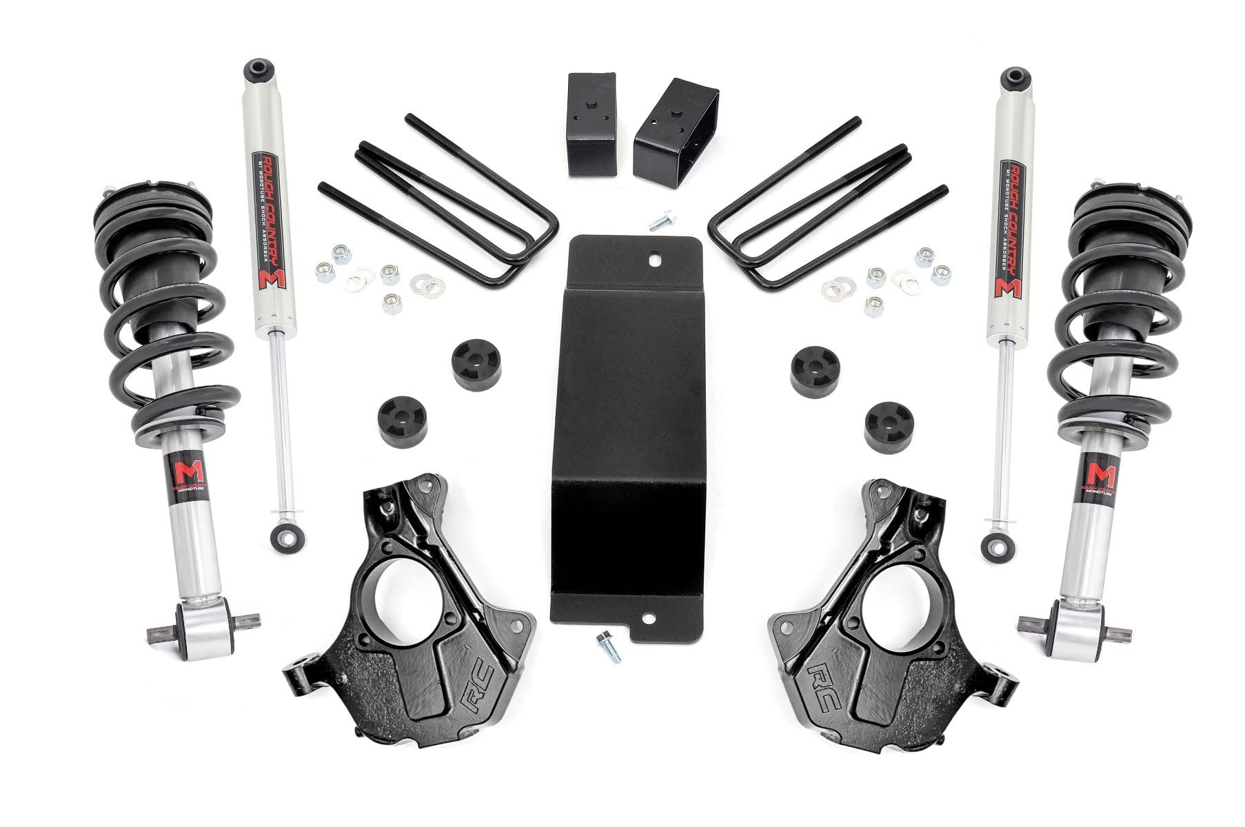 3.5" Rough Country Suspension Lift Kit with M1 Struts/M1 Shocks for Chevy Silverado & GMC Sierra 1500 (2014-2018 w/Stock Cast Alu or Stamped Steel Control Arms)