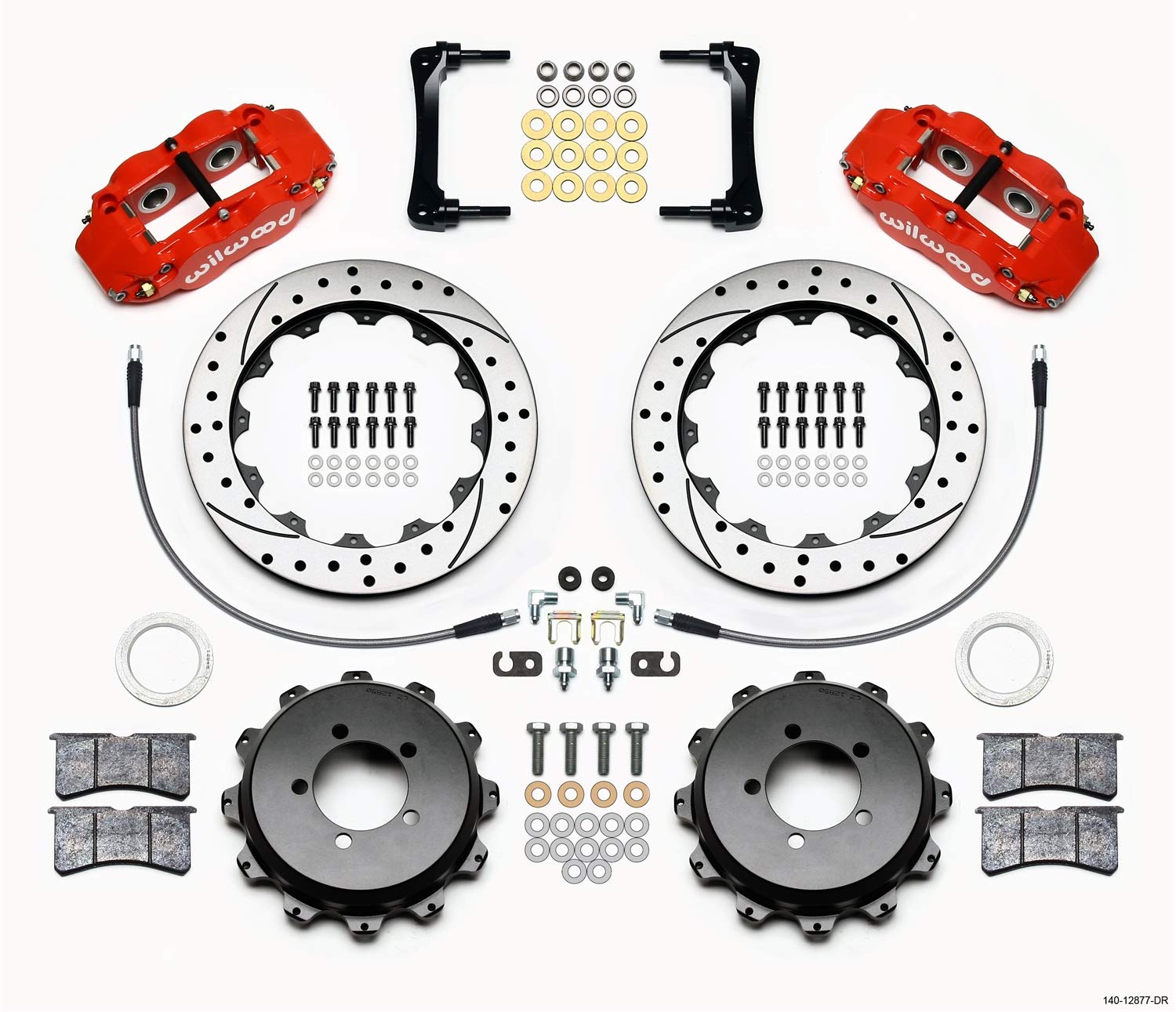 Rear FNSL4R Kit,12.88", Drilled, Red