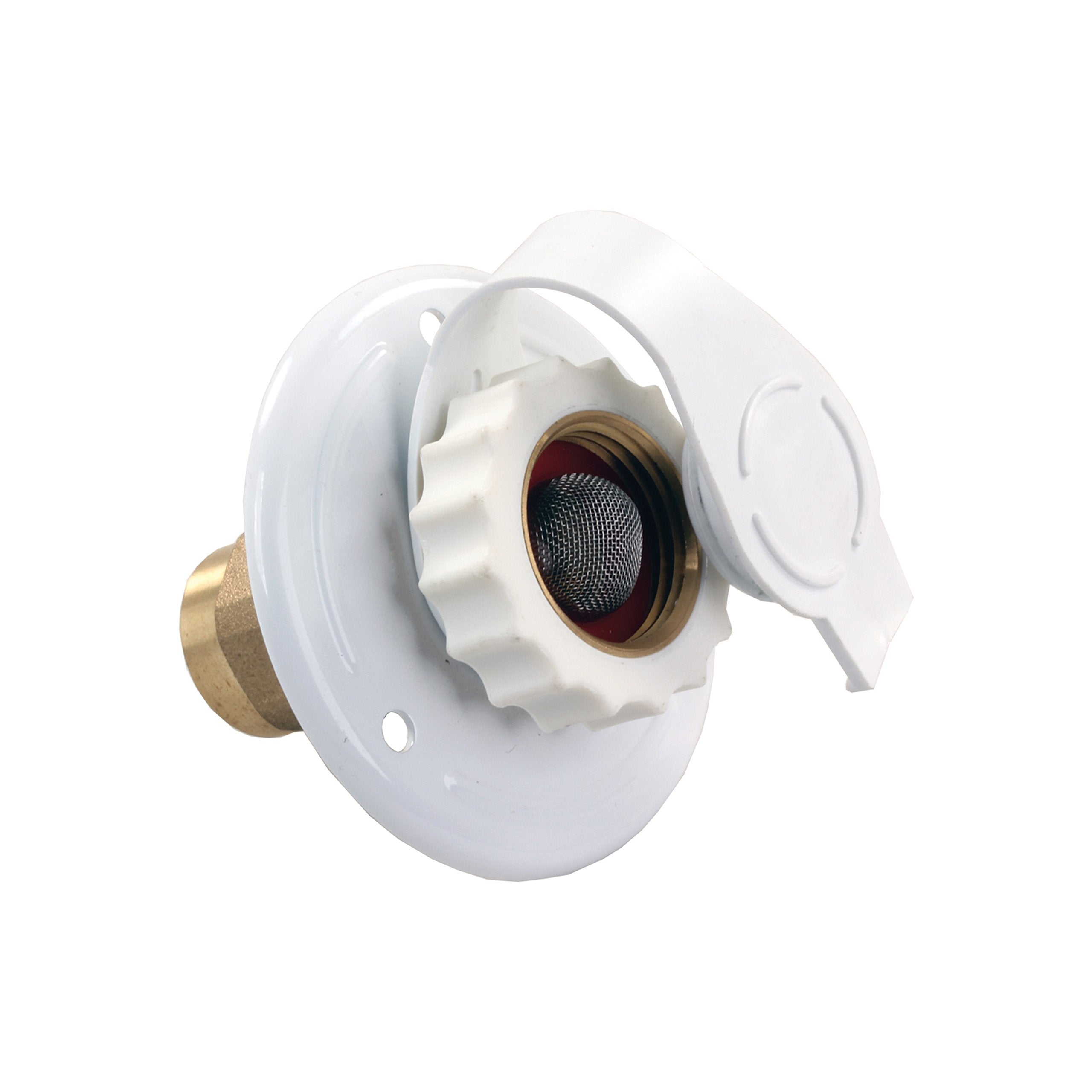 White Aluminum JR Products City Water Flange - 1/2" FPT x 3/4"