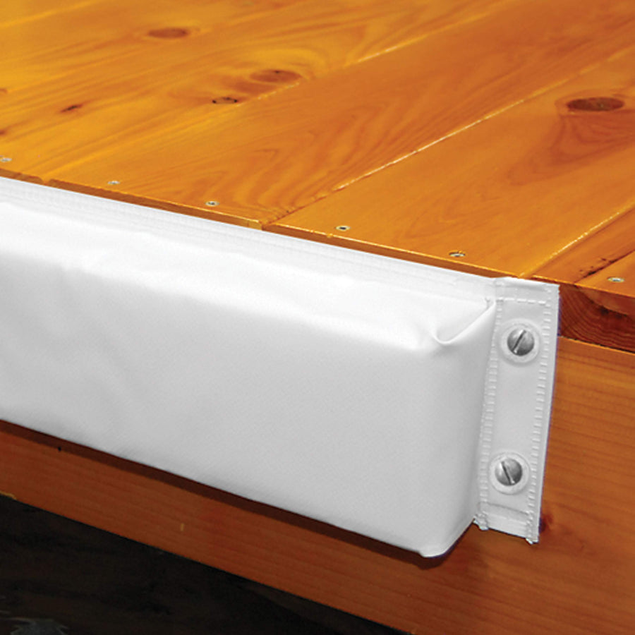 Hull-Saver Taylor Made Products Vinyl Covered Straight Dock Bumper, White, 24" L x 4" T x 2-1/2"D