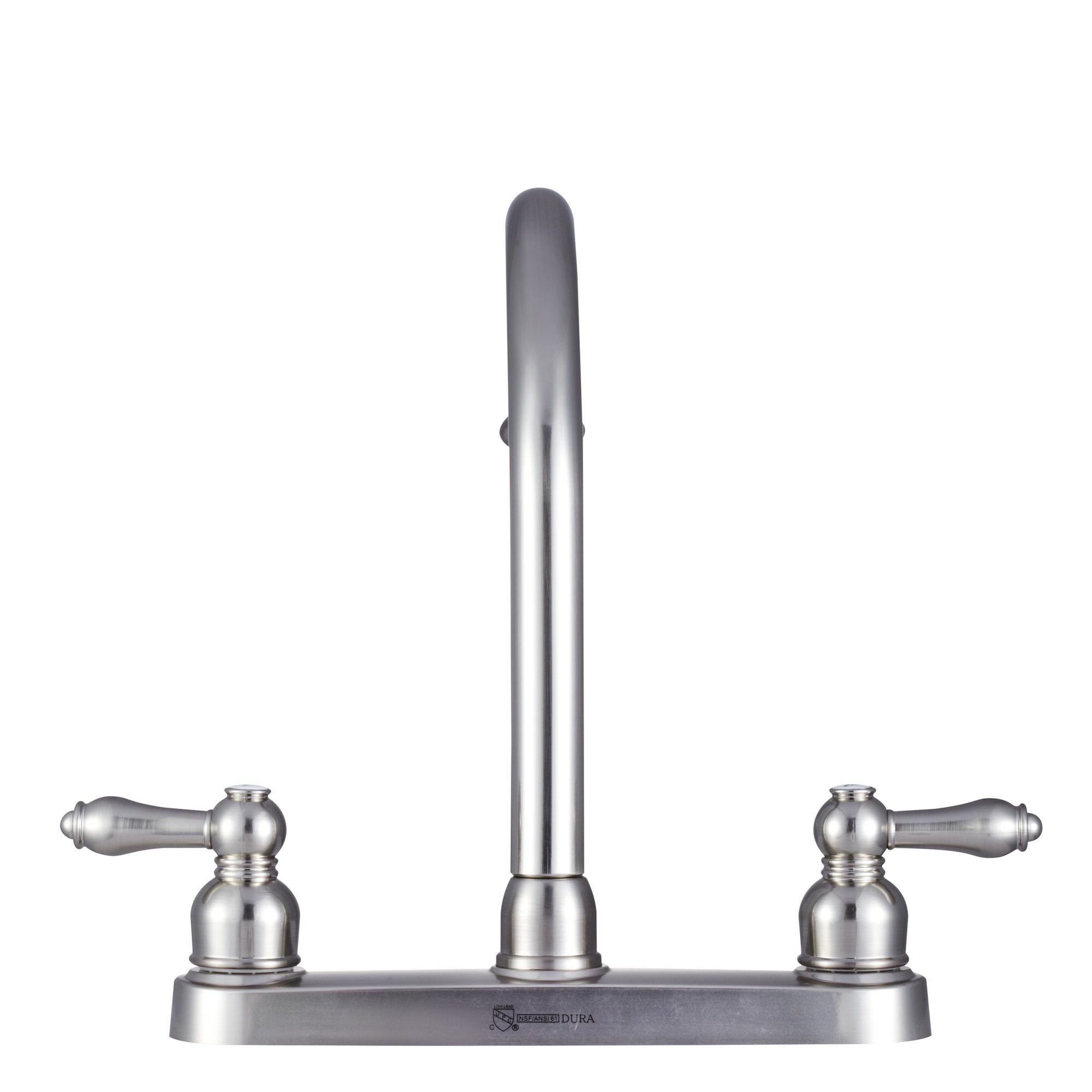 Dura Faucet RV DF-PK340L-SN Non-Metallic Kitchen Sink Faucet (Brushed Satin Nickel) J-Spout